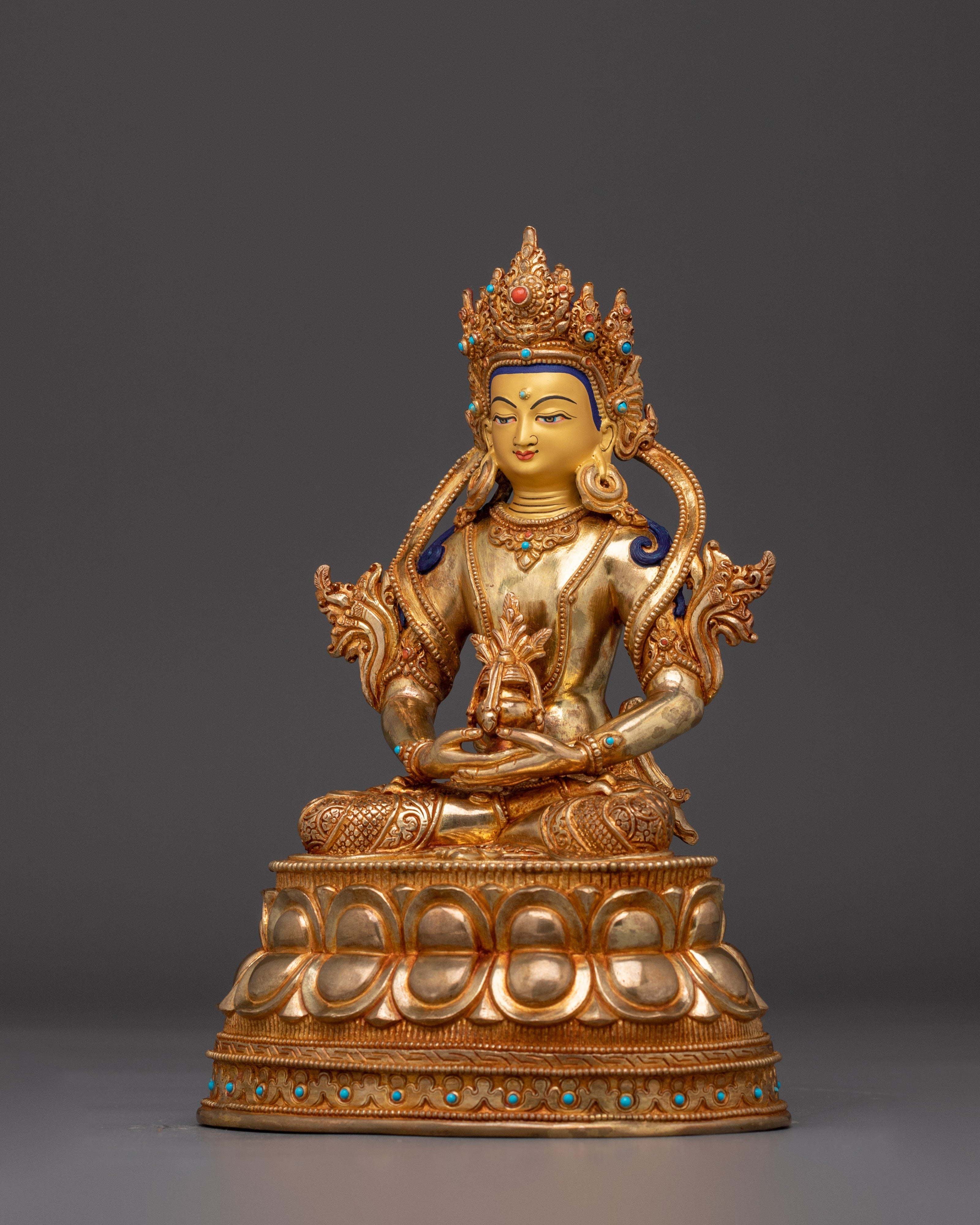 Handmade Amitayus Copper Long Life Deity Statue | Spiritual Home Decor