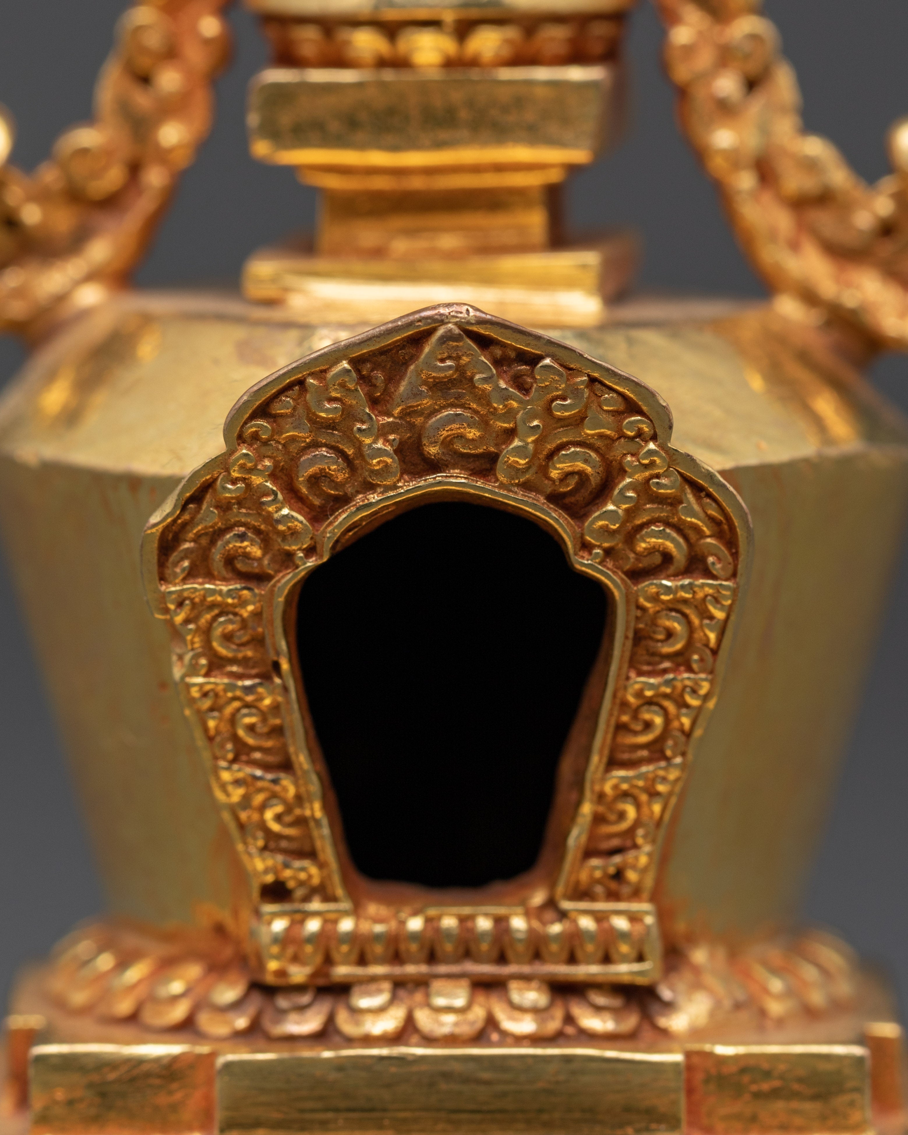 Tibetan Buddhist Ritual Shrine | Handcrafted Gold Plated Copper Altar Decoration