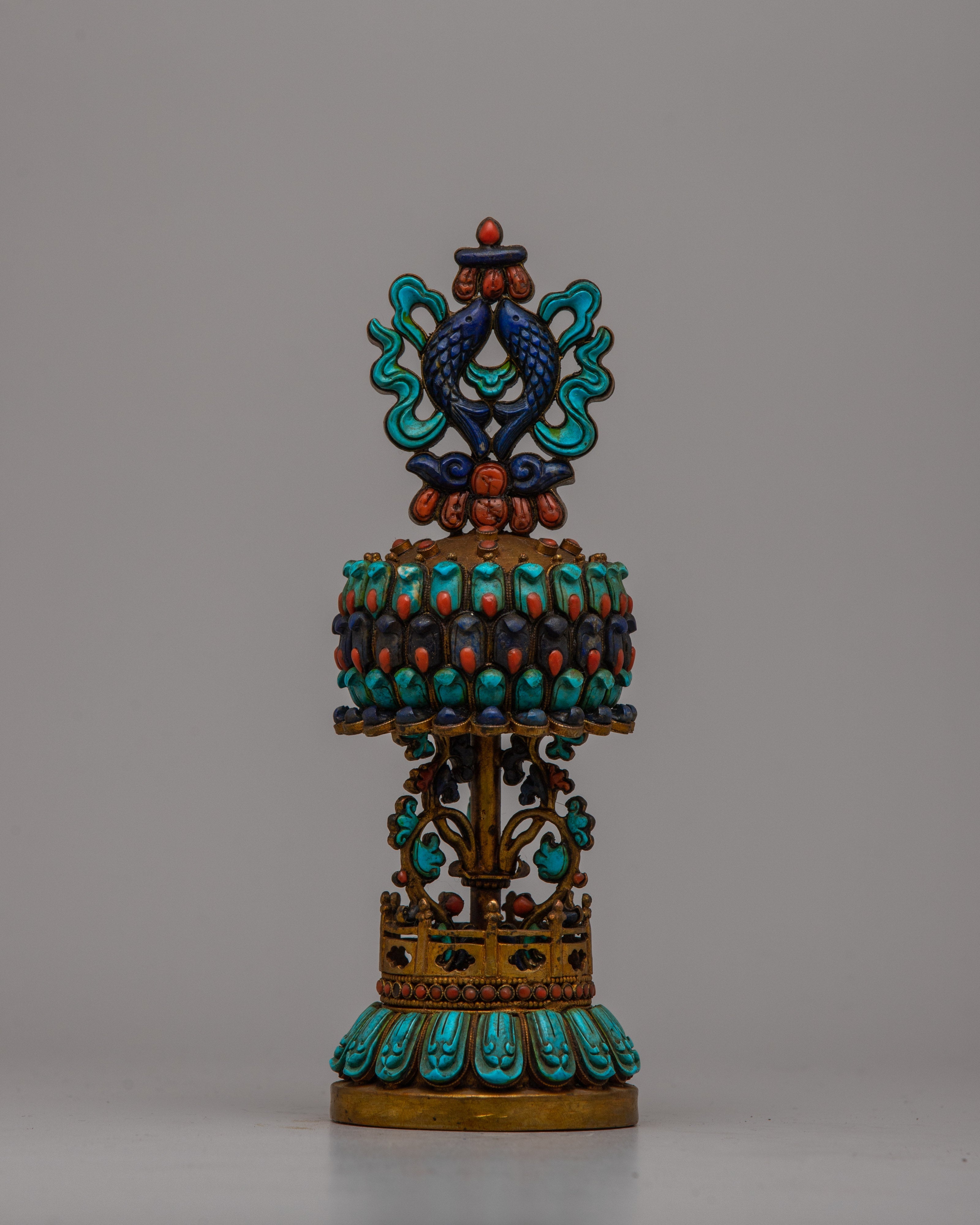 Eight Auspicious Symbols Statue | Detailed Sculpture for Prosperity, Harmony, and Spiritual Practice