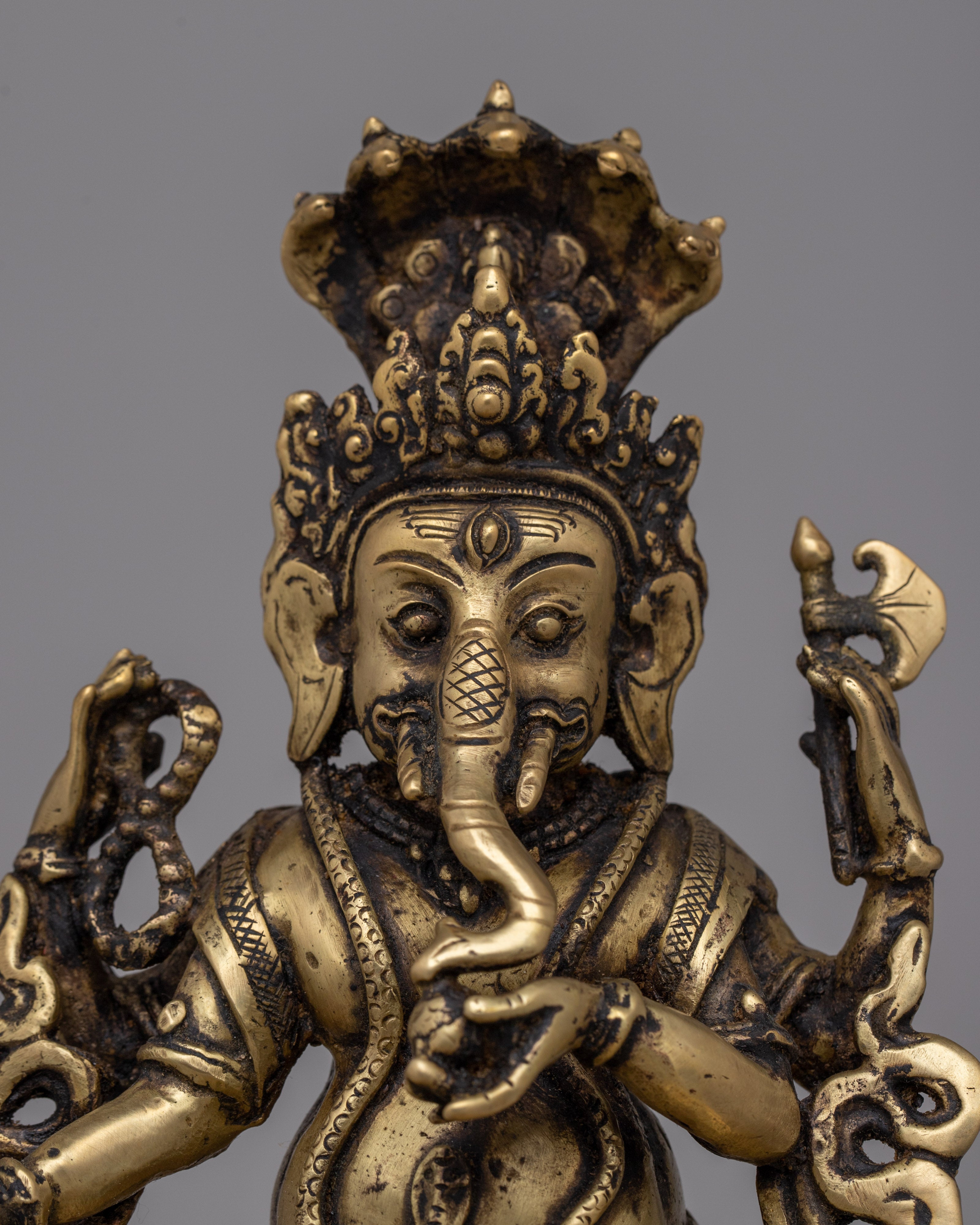 Brass Ganesha Lamp | Handmade Hindu Elephant God Diya Oil Lamp