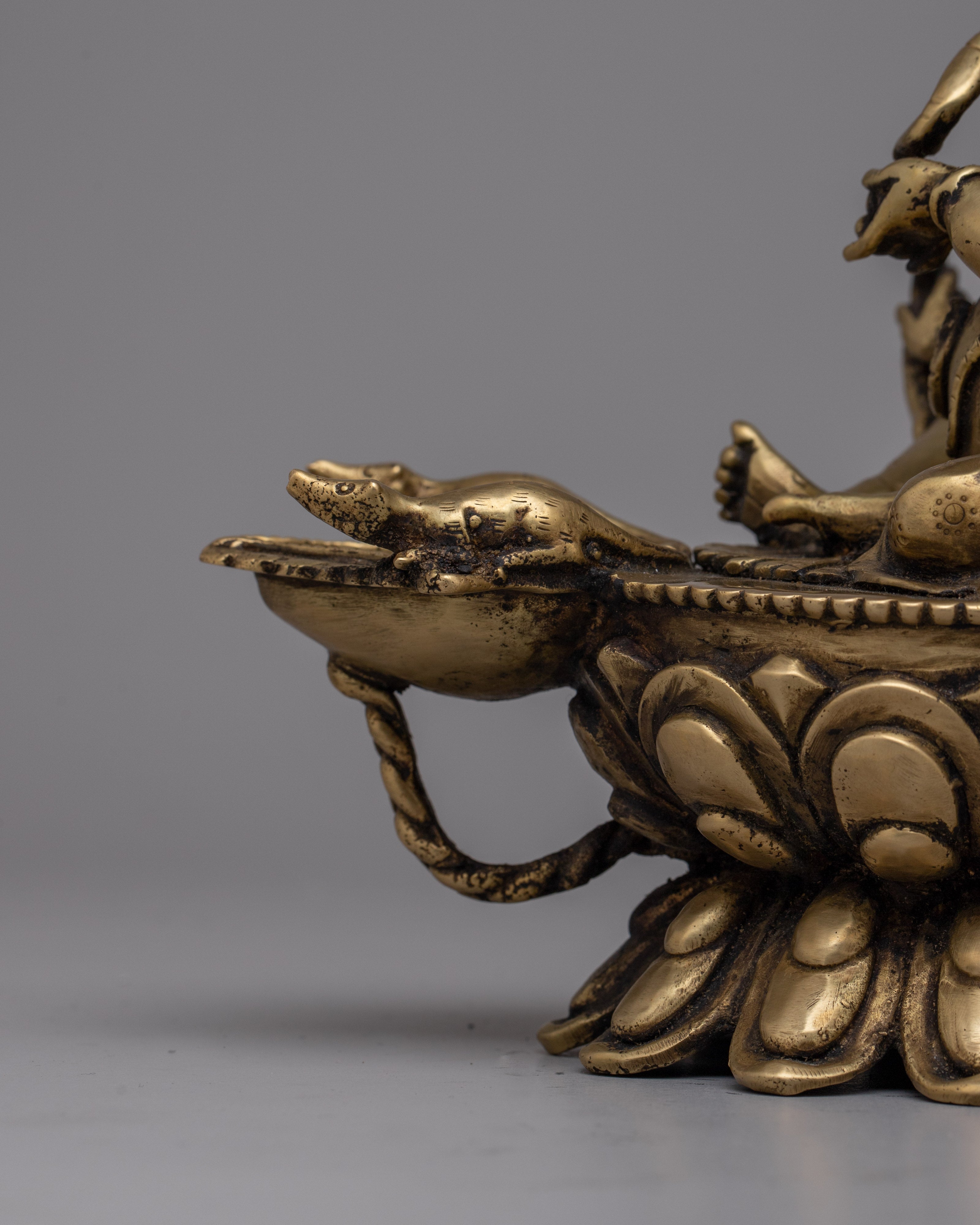 Brass Ganesha Lamp | Handmade Hindu Elephant God Diya Oil Lamp