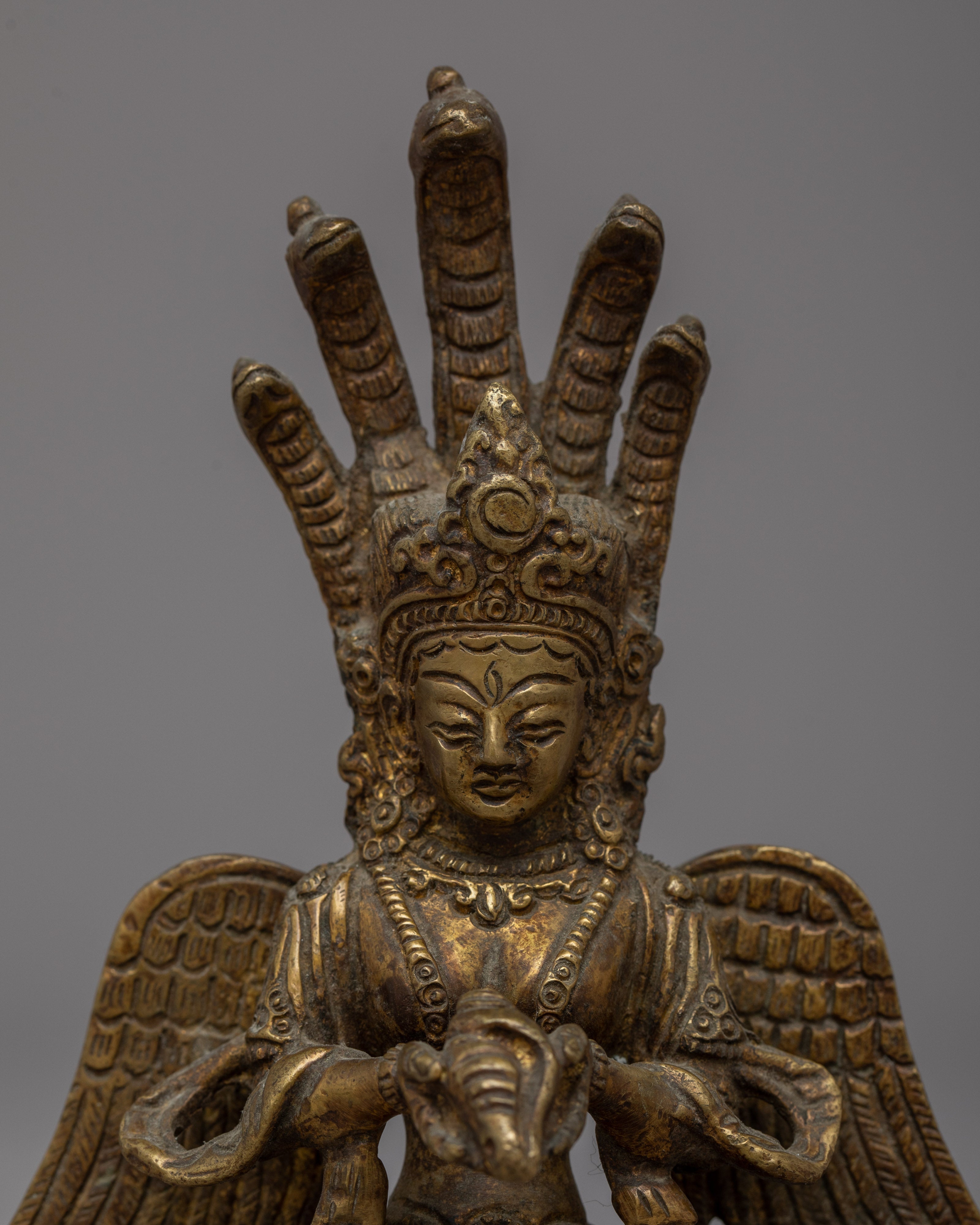 Vintage Naga Kanya Goddess Statue | Embrace Divine Protection and Wealth in Your Home