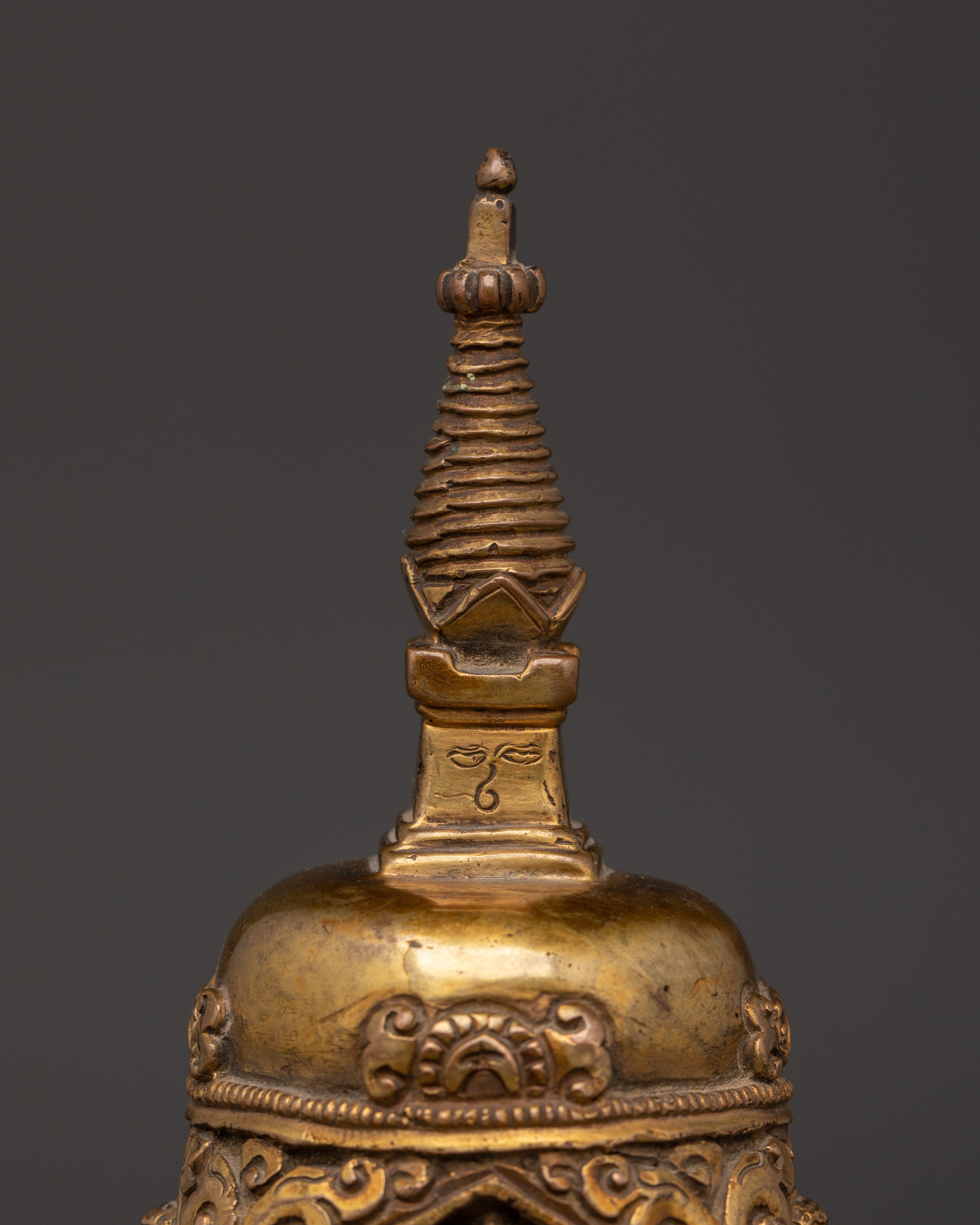 Handcrafted Brass Buddhist Stupa | Spiritual Altar Decor