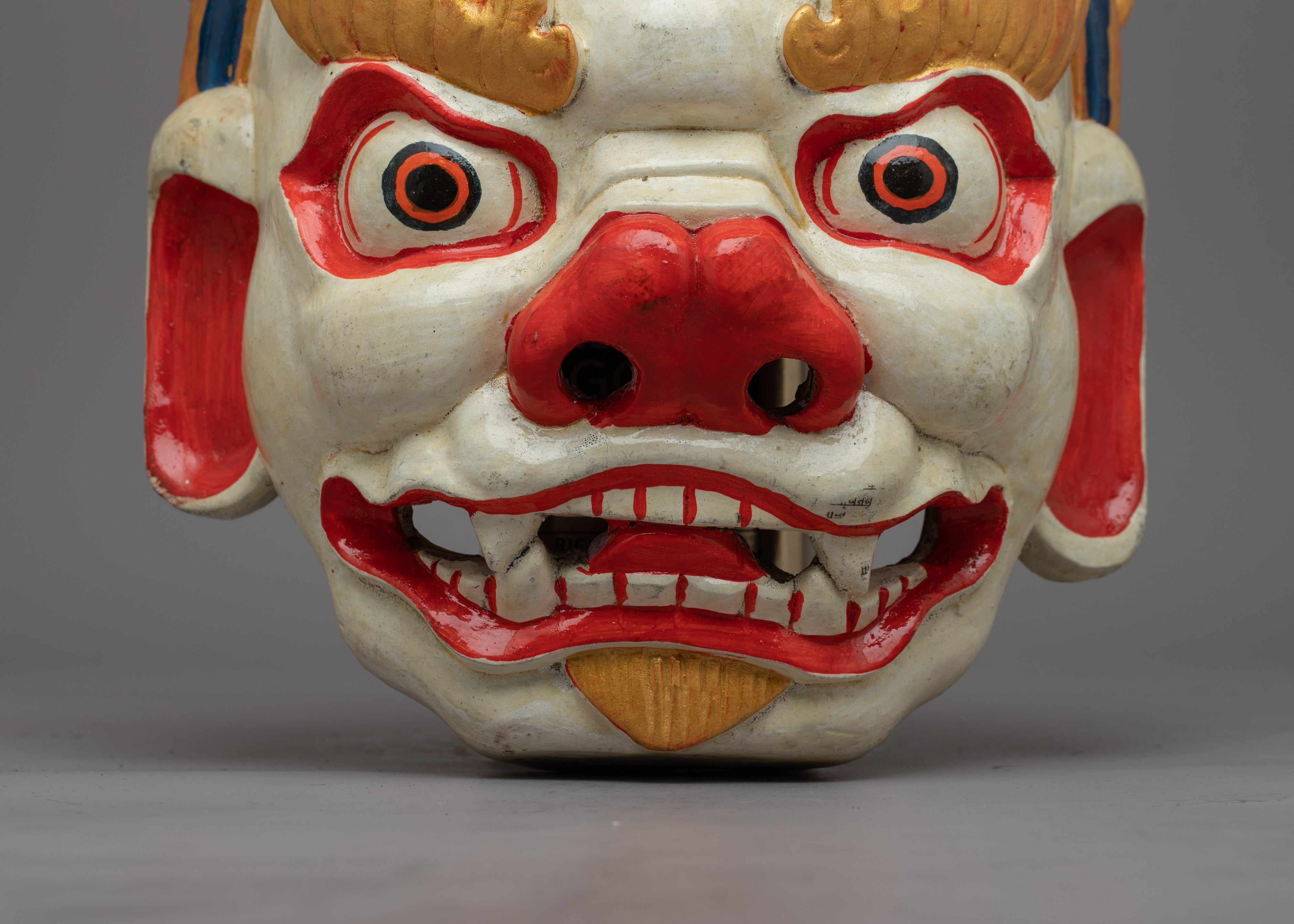 Fierce Mask for Wall Hanging | Buddhist Tapestry Depicting Strong Cultural Identity and Symbolism