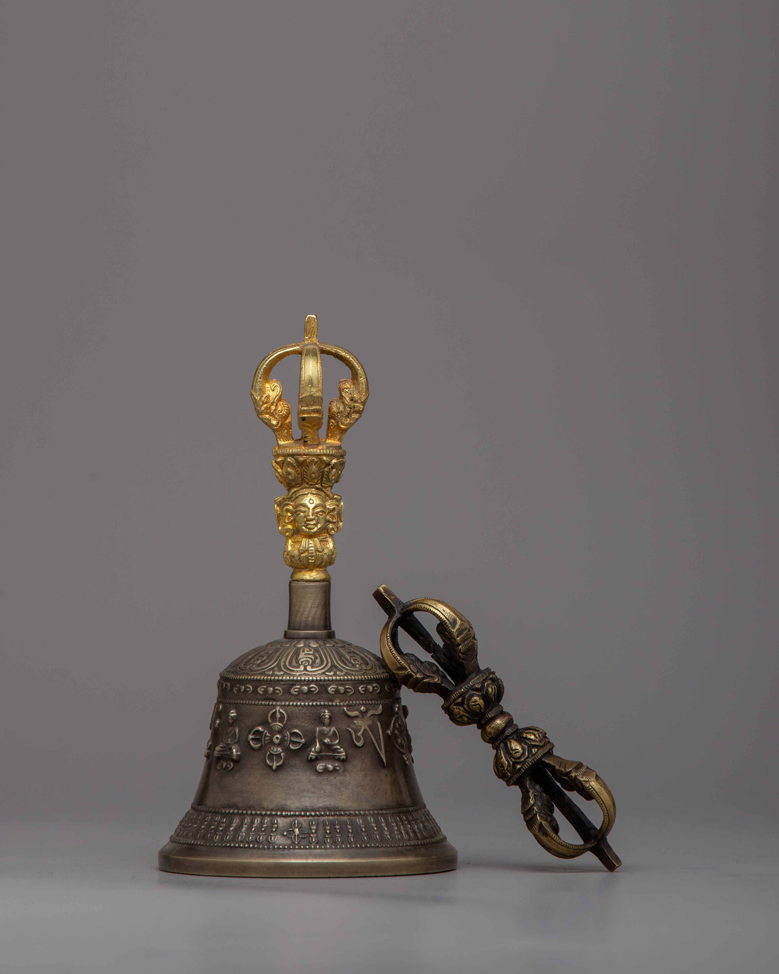 Buddhist Bell and Vajra Set | Tibetan Sacred Ritual Tools for Spiritual Practice