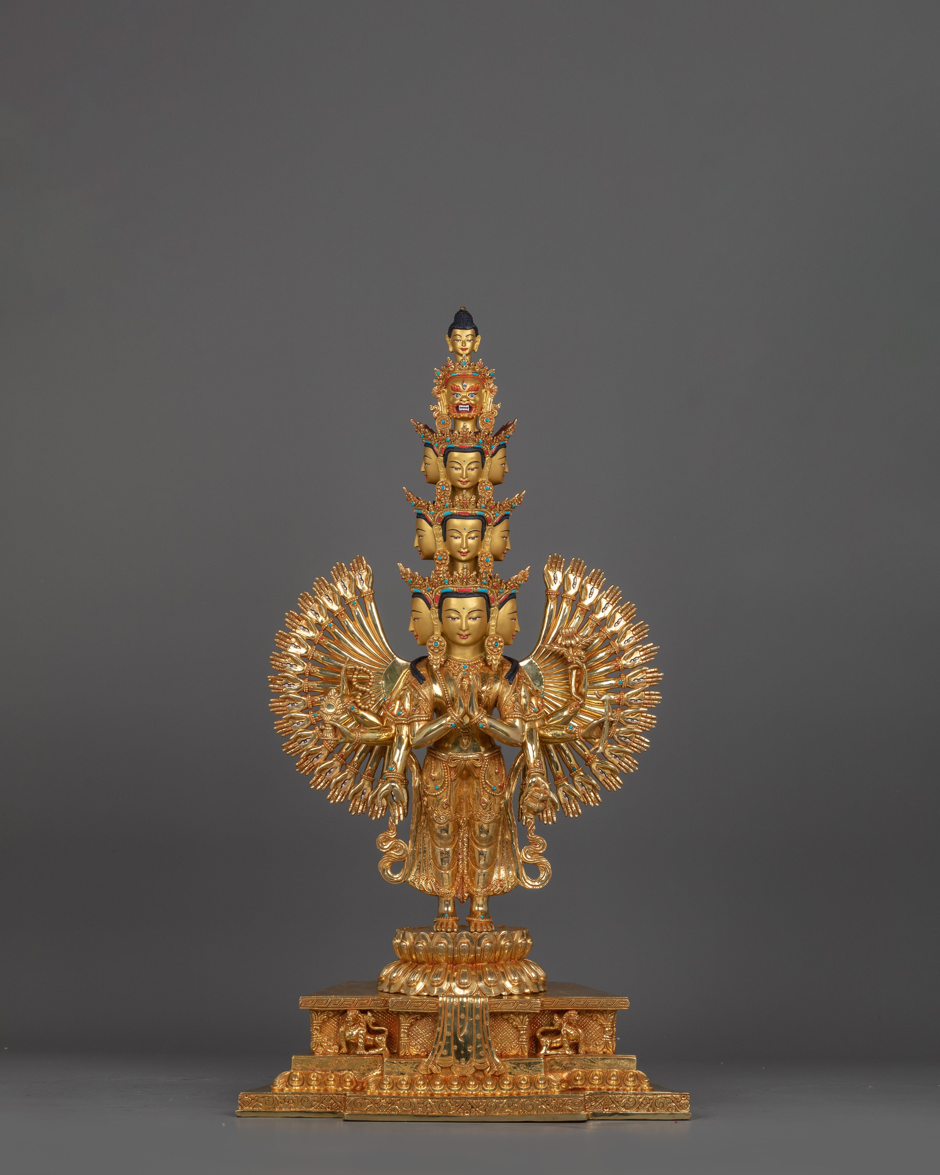 Handcrafted 31.9 Inch 1000-Armed Chenrezig | Traditional Sacred Artwork