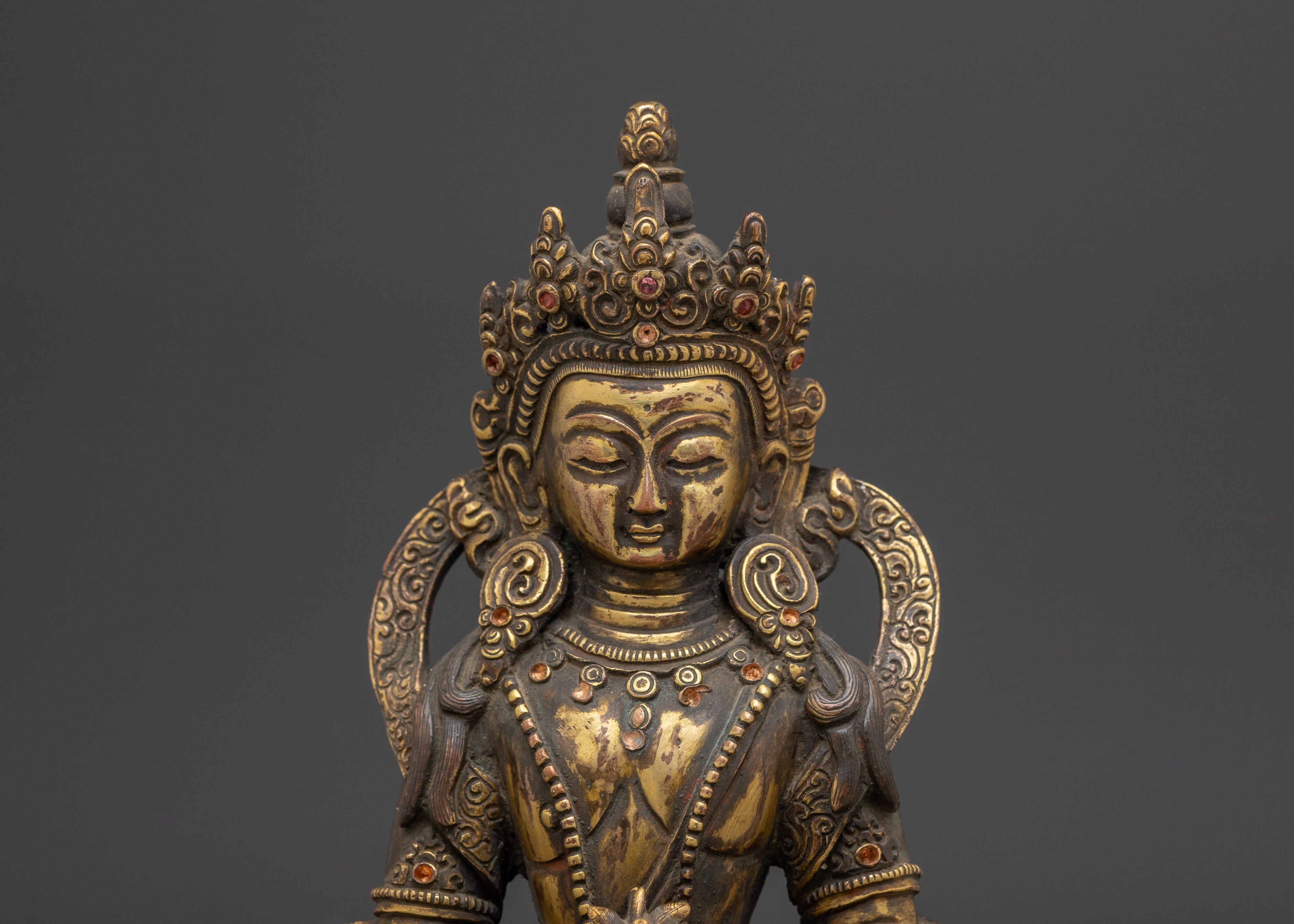 Handcrafted Copper Amitayus Statue | Tibetan Buddha Sculpture
