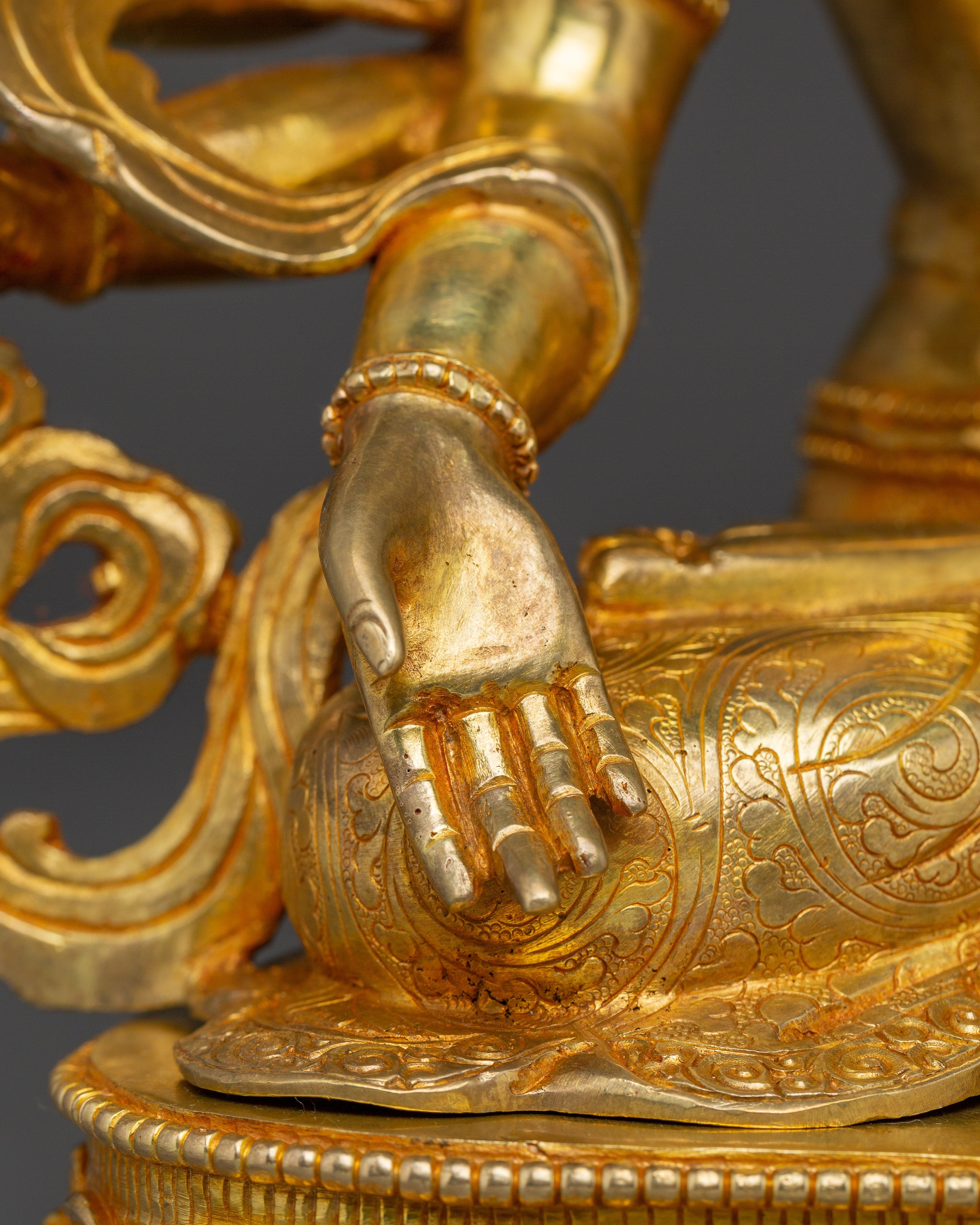 Maha Manjushri Golden Statue | Bodhisattva of Supreme Wisdom