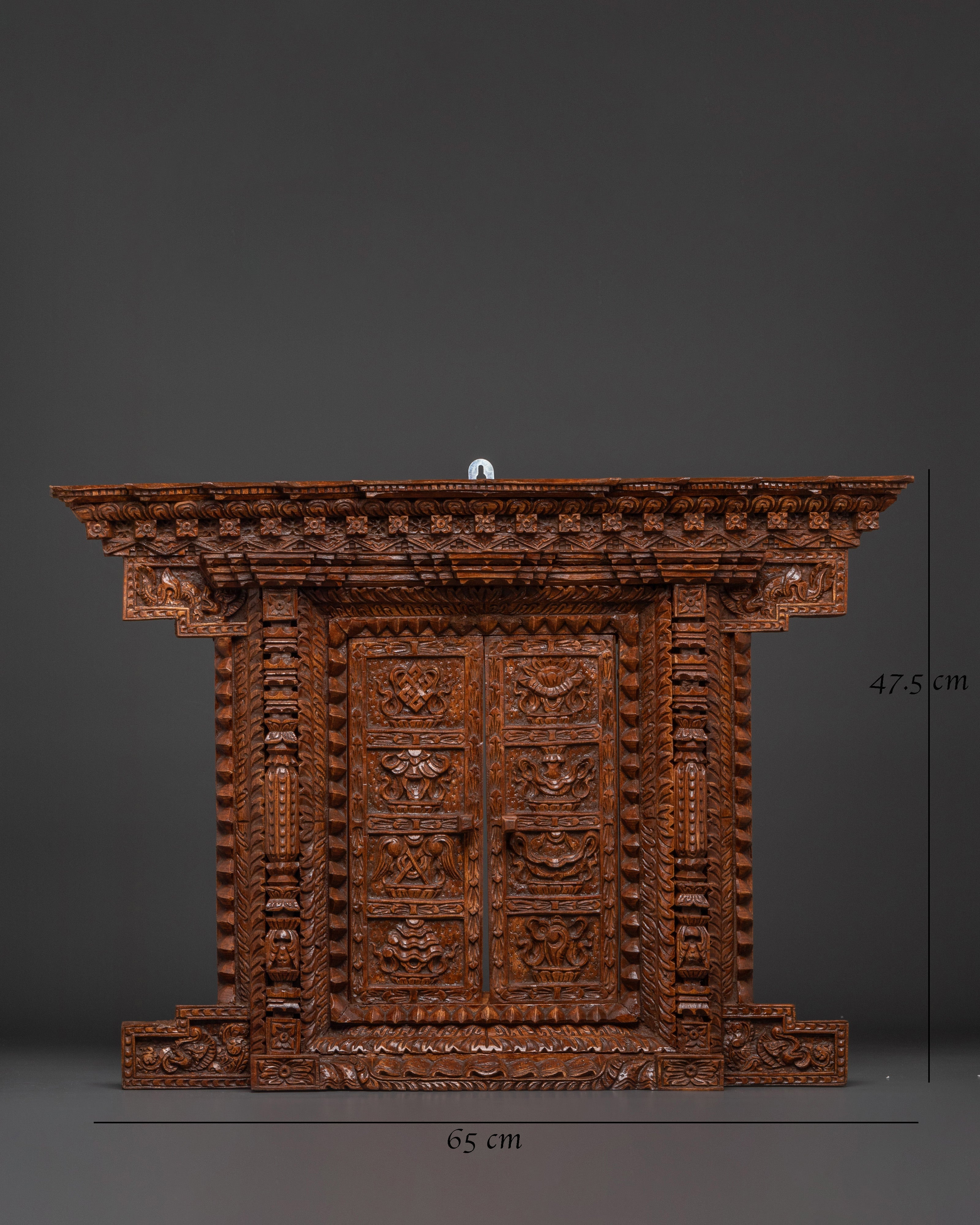Auspicious Symbols Adina Wood Wall Hanging | Handcrafted Spiritual Decor