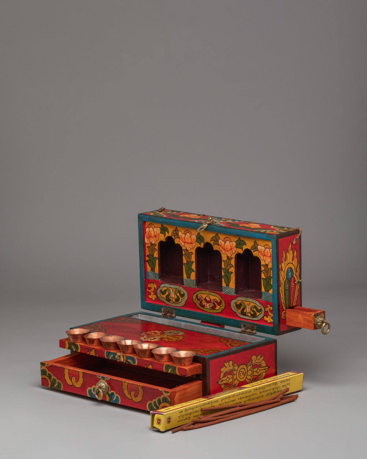 Spiritual Altar Box with Statue | Sacred Decor for Meditation & Rituals