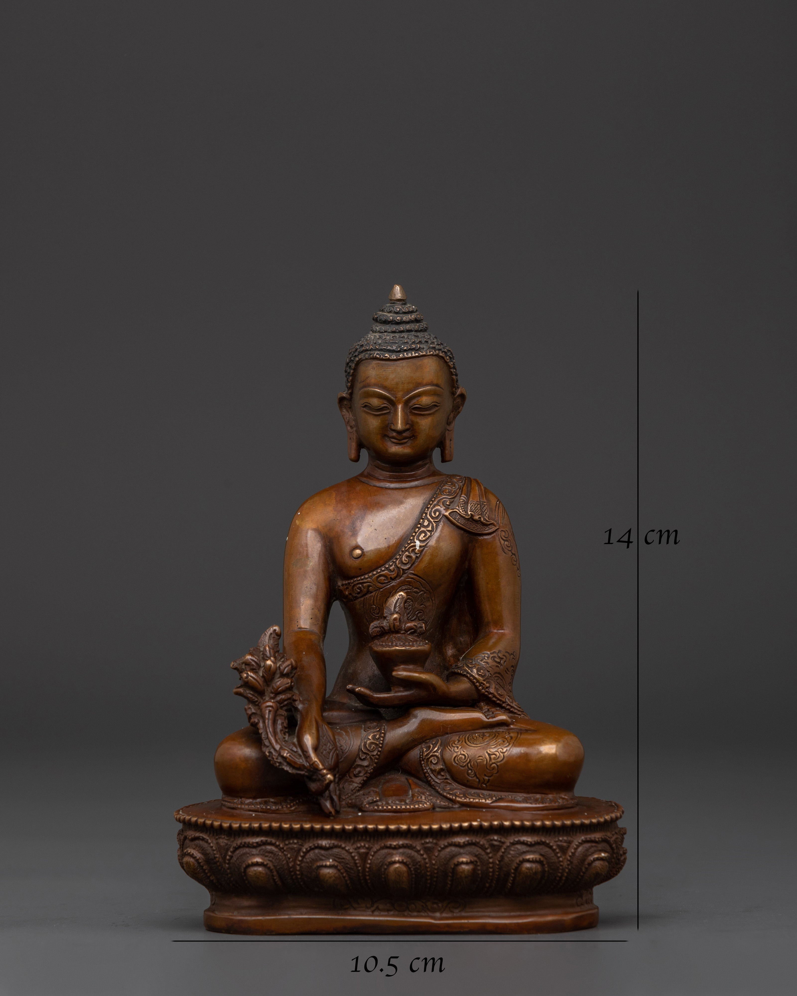 Oxidized Copper Healing Medicine Buddha | Perfect for Meditation