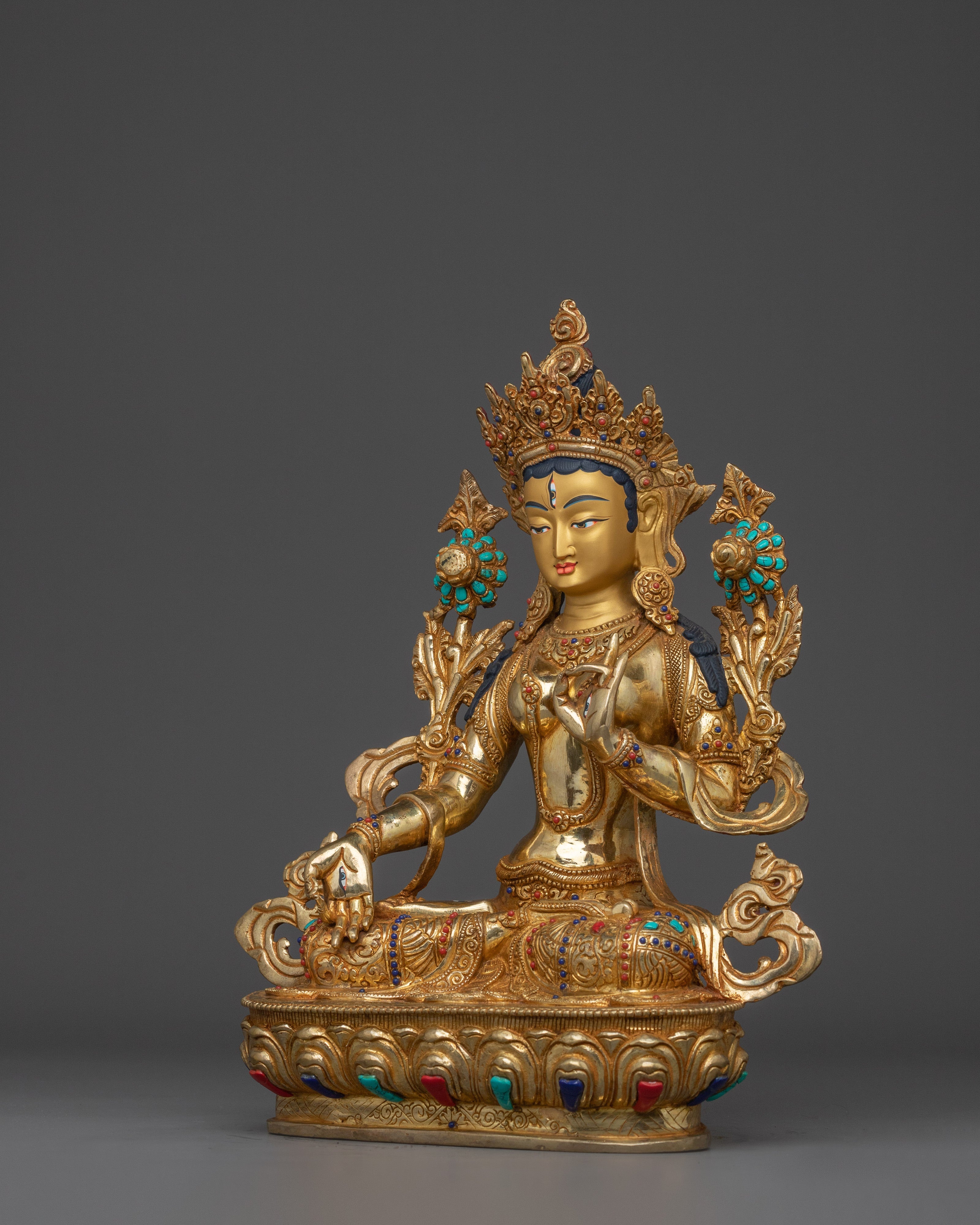 Handmade Compassionate Mother White Tara Statue | Path of Wisdom and Longevity