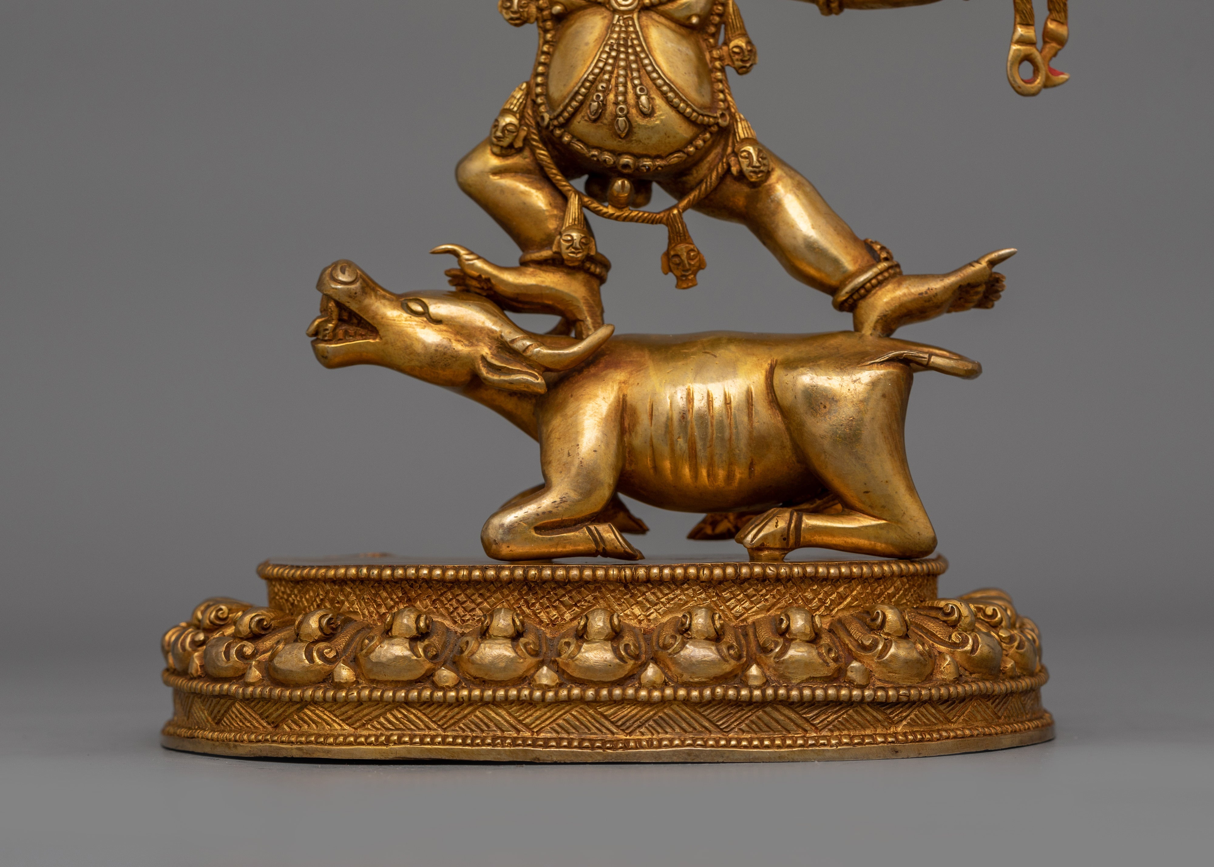 24K Gold Gilt Yama Dharmaraja Statue | Protector of Wisdom and Spiritual Strength