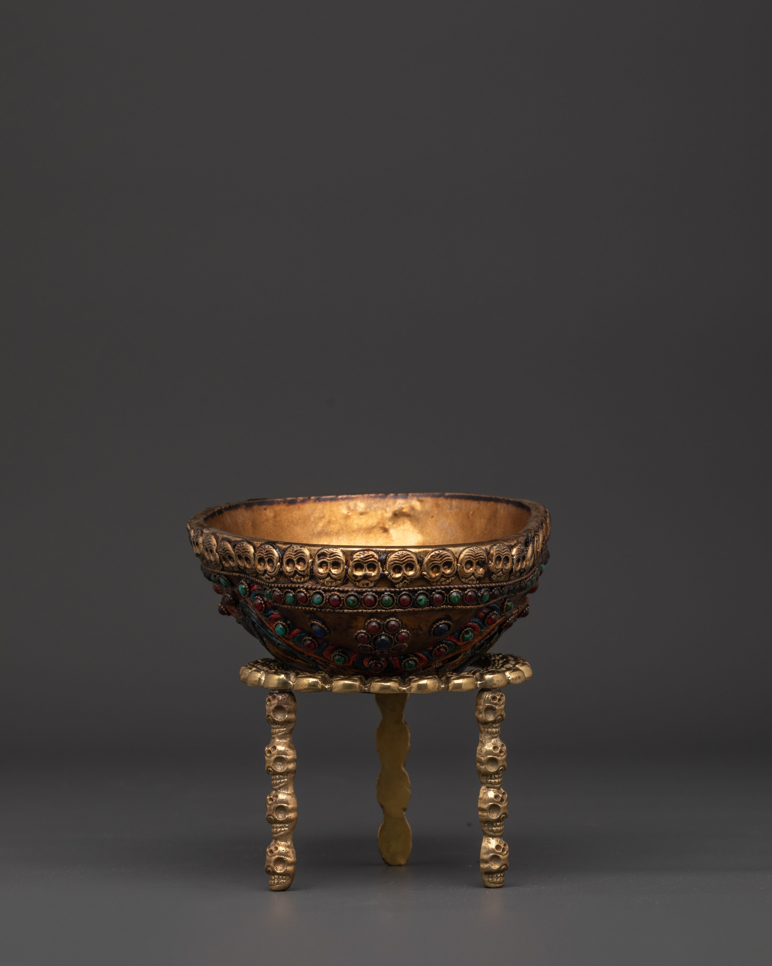 Copper Kapala with Brass Stand