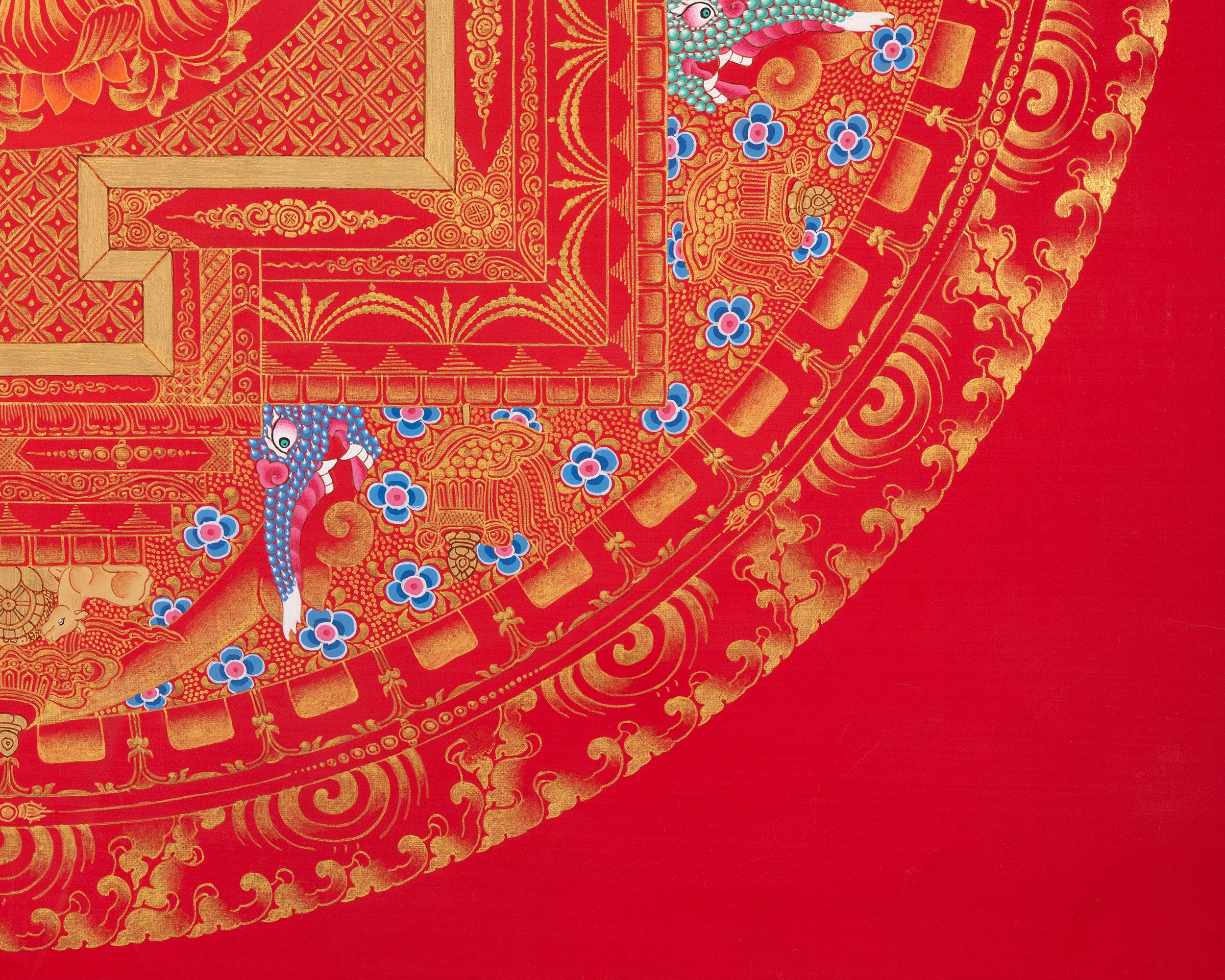 Goddess Green Tara Mandala Thangka | Healing Mandala Thangka | Perfect For Wall Decoration |