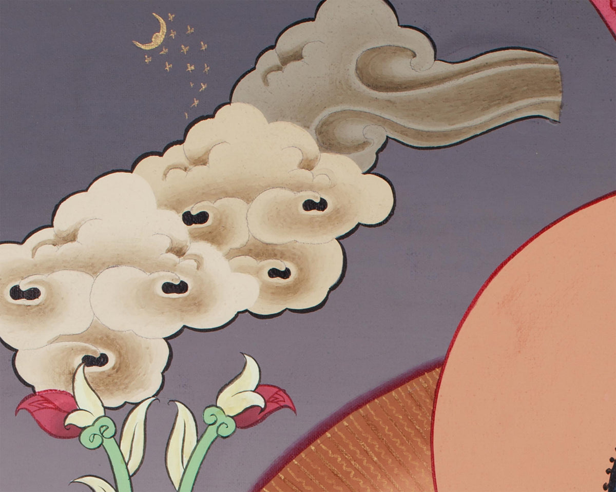 Hand-Painted Thangka of Blue Buddha, Bhaisajyaguru | Tibetan Healing Buddha