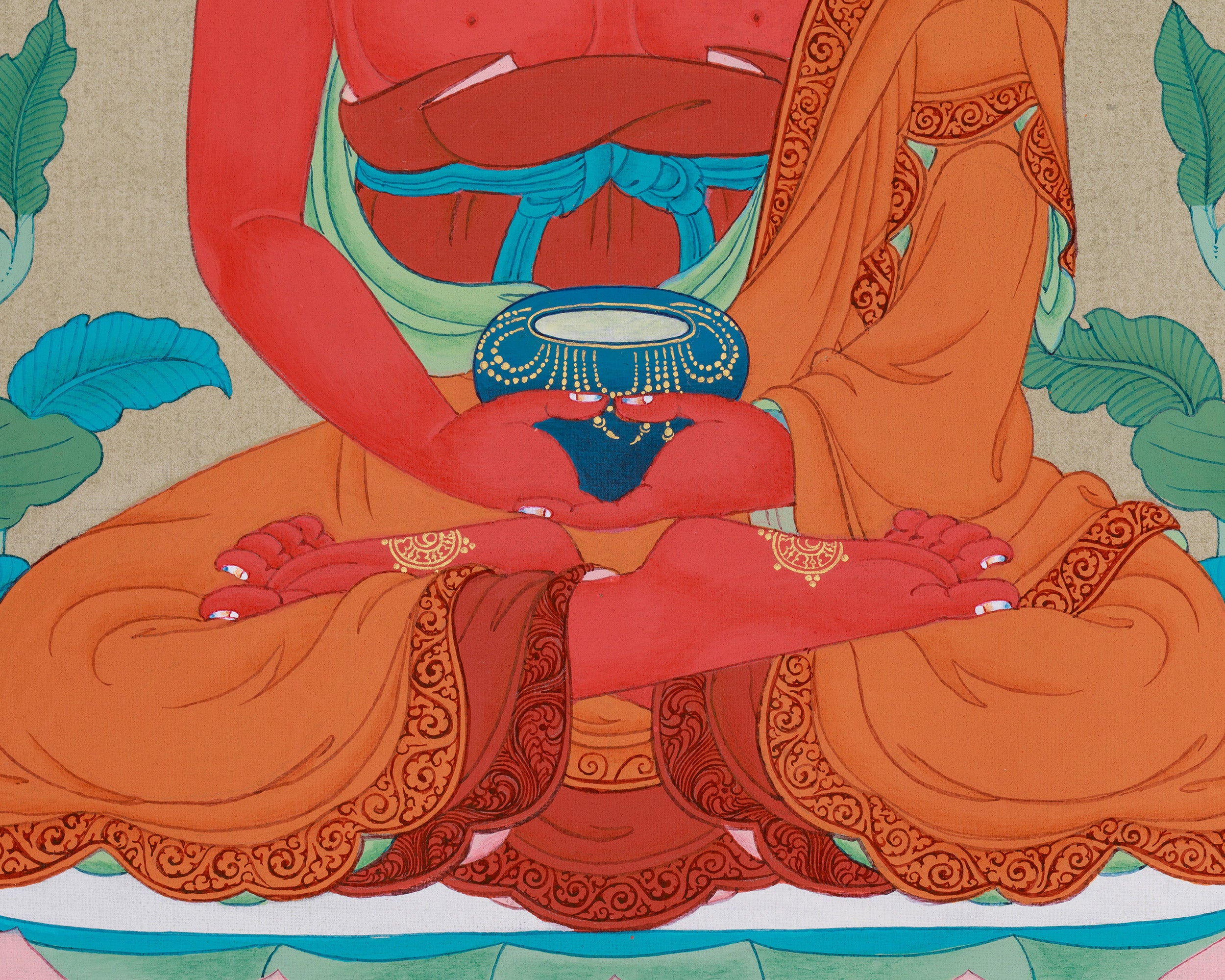 Buddha of Infinite Light - Red Amitabha Buddha Thangka