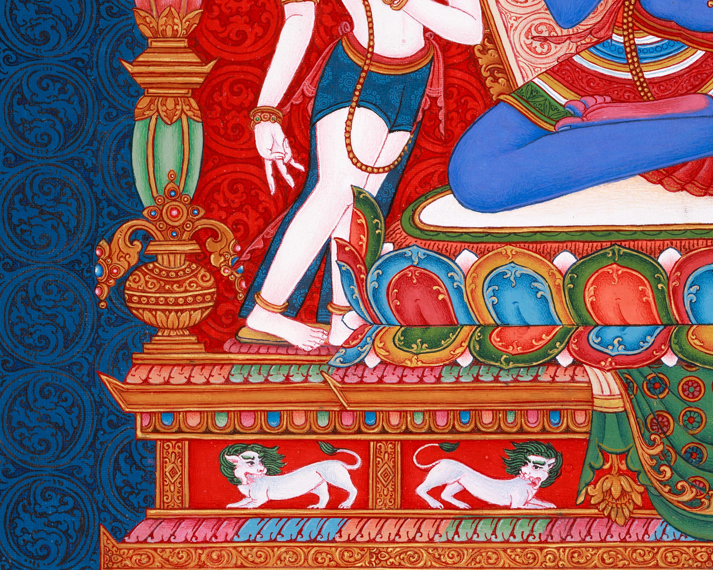 High Quality Dorje Sempa Thangka Print | Traditional Yab-Yum Painting | Spiritual Journey with Sacred Union