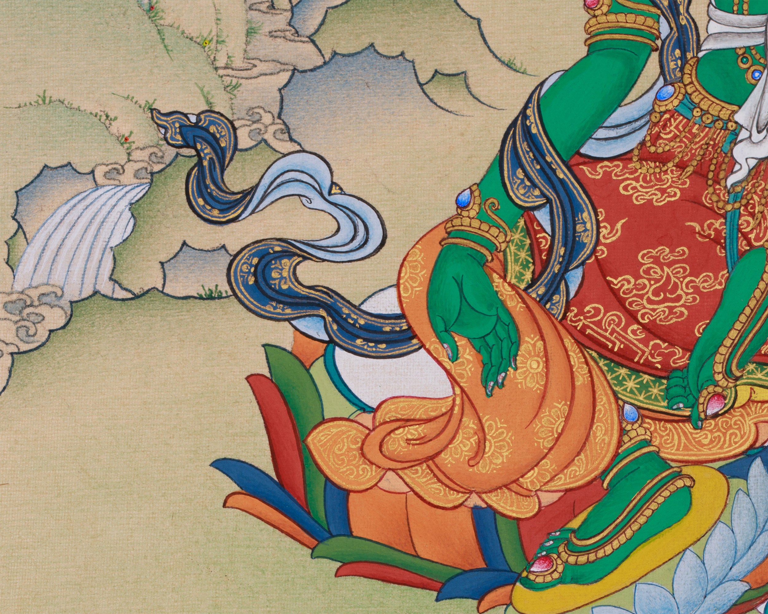 Mother Green Tara Painting | Goddess of Compassion and Liberation