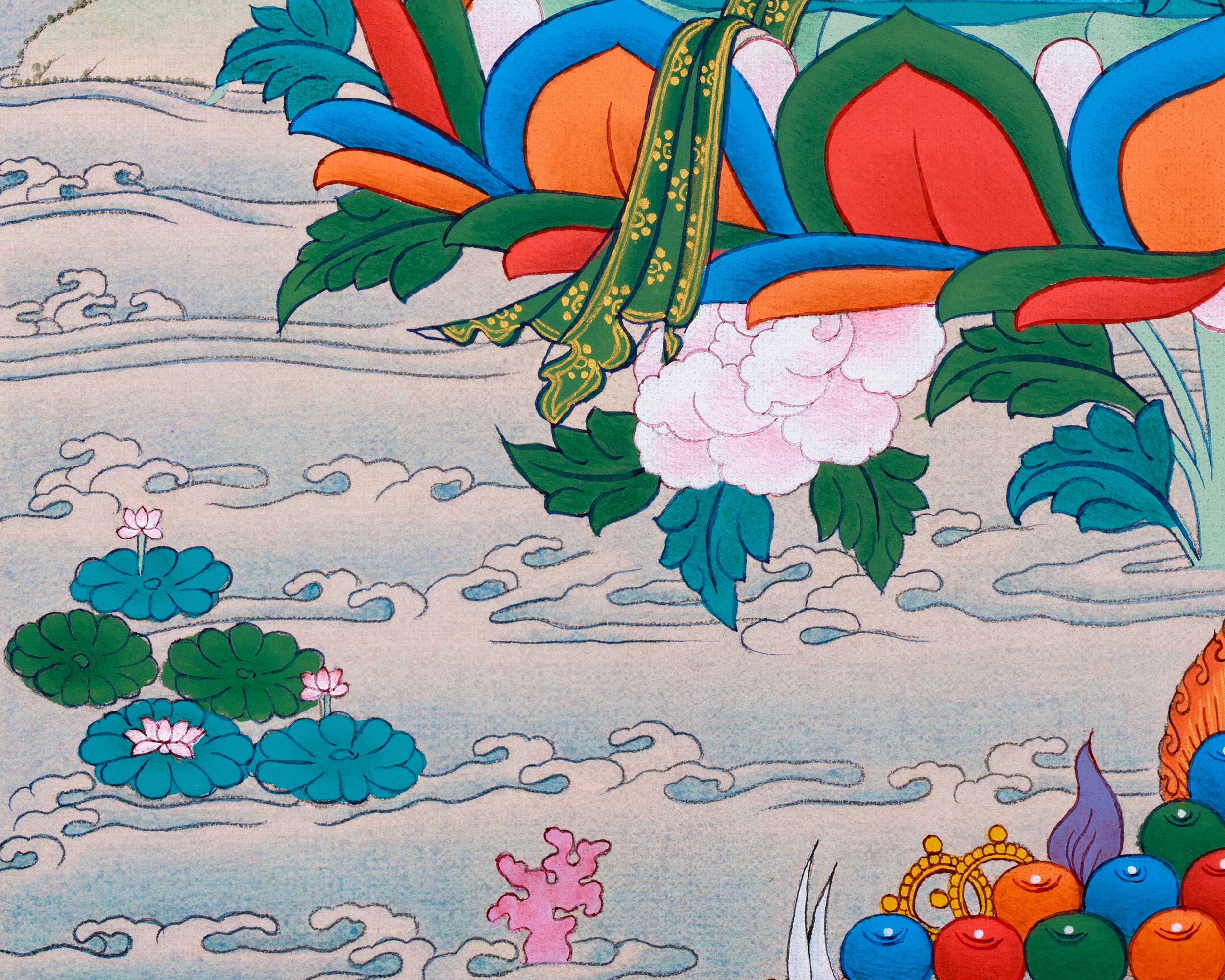 24K Gold Thangka of Manjushri