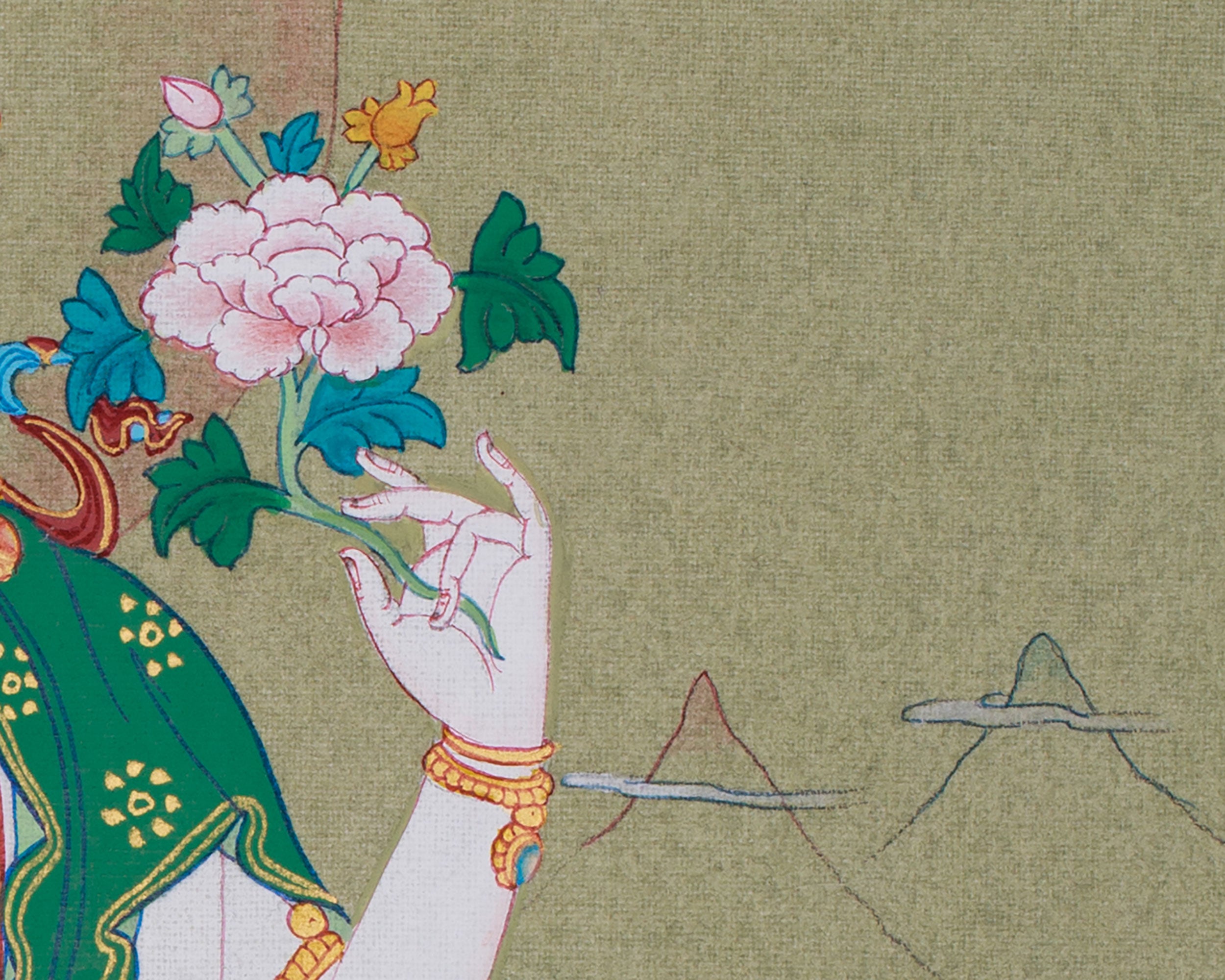 12 Inch Chenrezig Buddha Thangka | Embodiment of Infinite Compassion