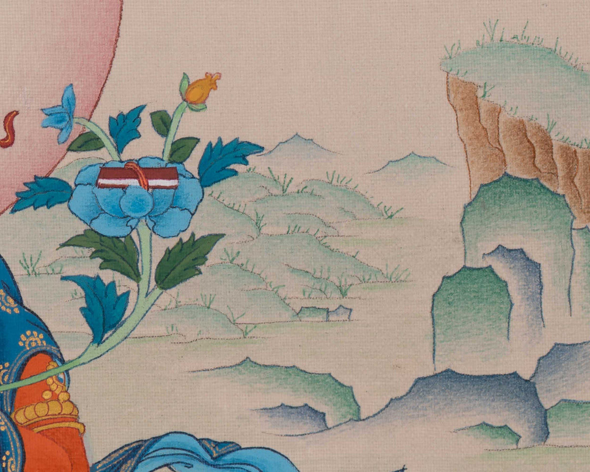 Manjushri Buddhist Deity Thangka | Sacred Embodiment of Insight, Knowledge and Clarity