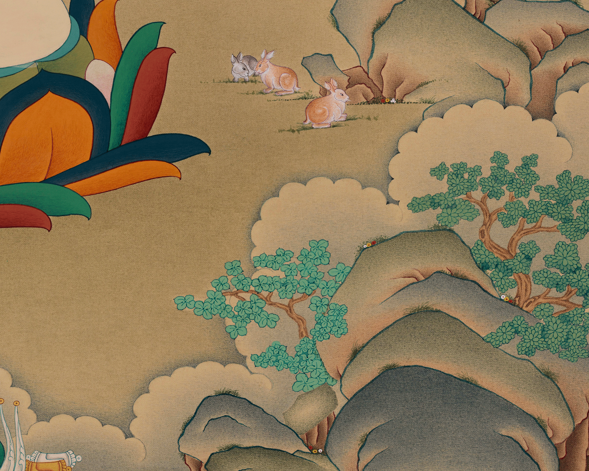 Tibetan Standing Chenrezig Thangka | The Bodhisattva of Compassion