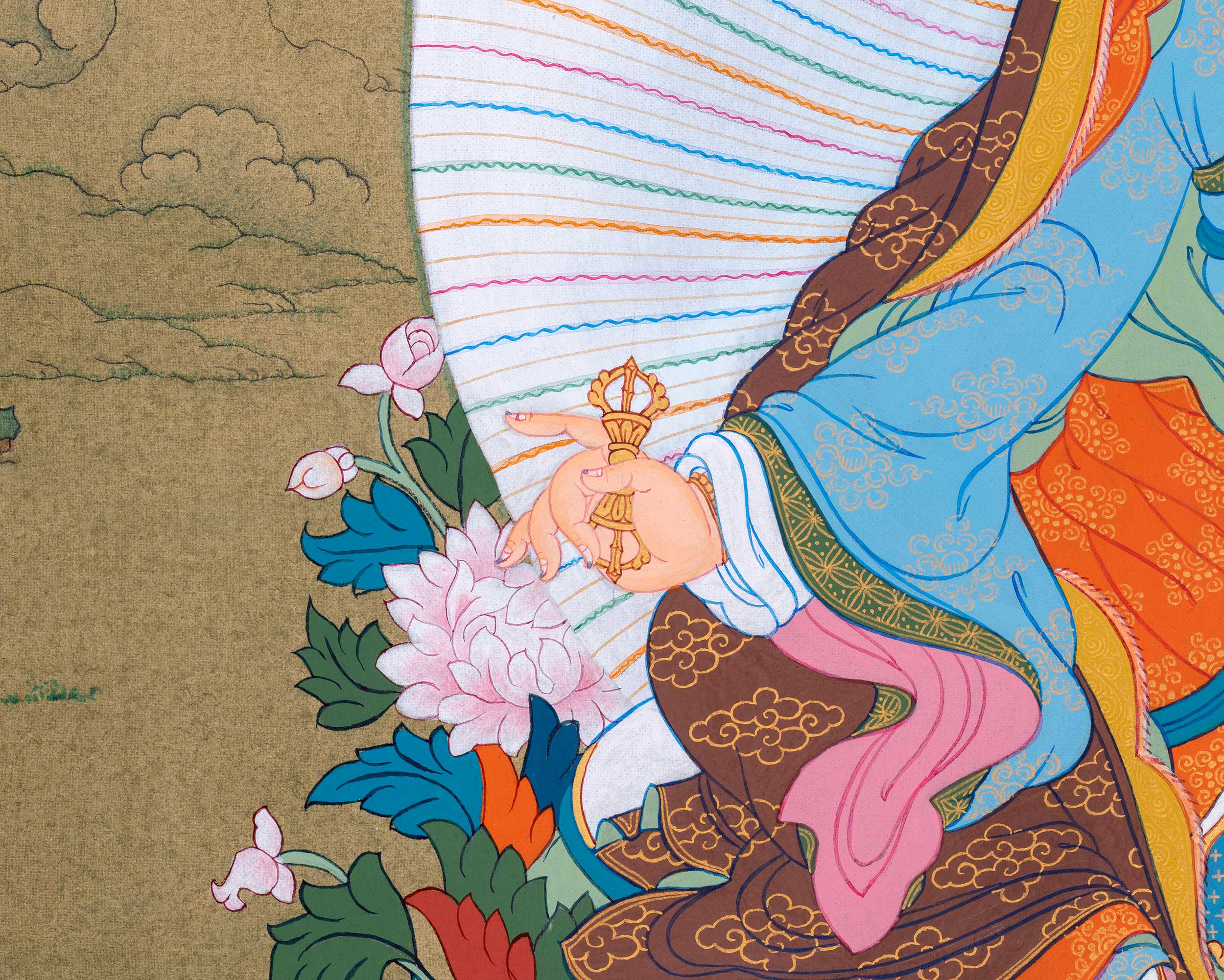 Hand painted Guru Rinpoche | Traditional Karma Gadri Art