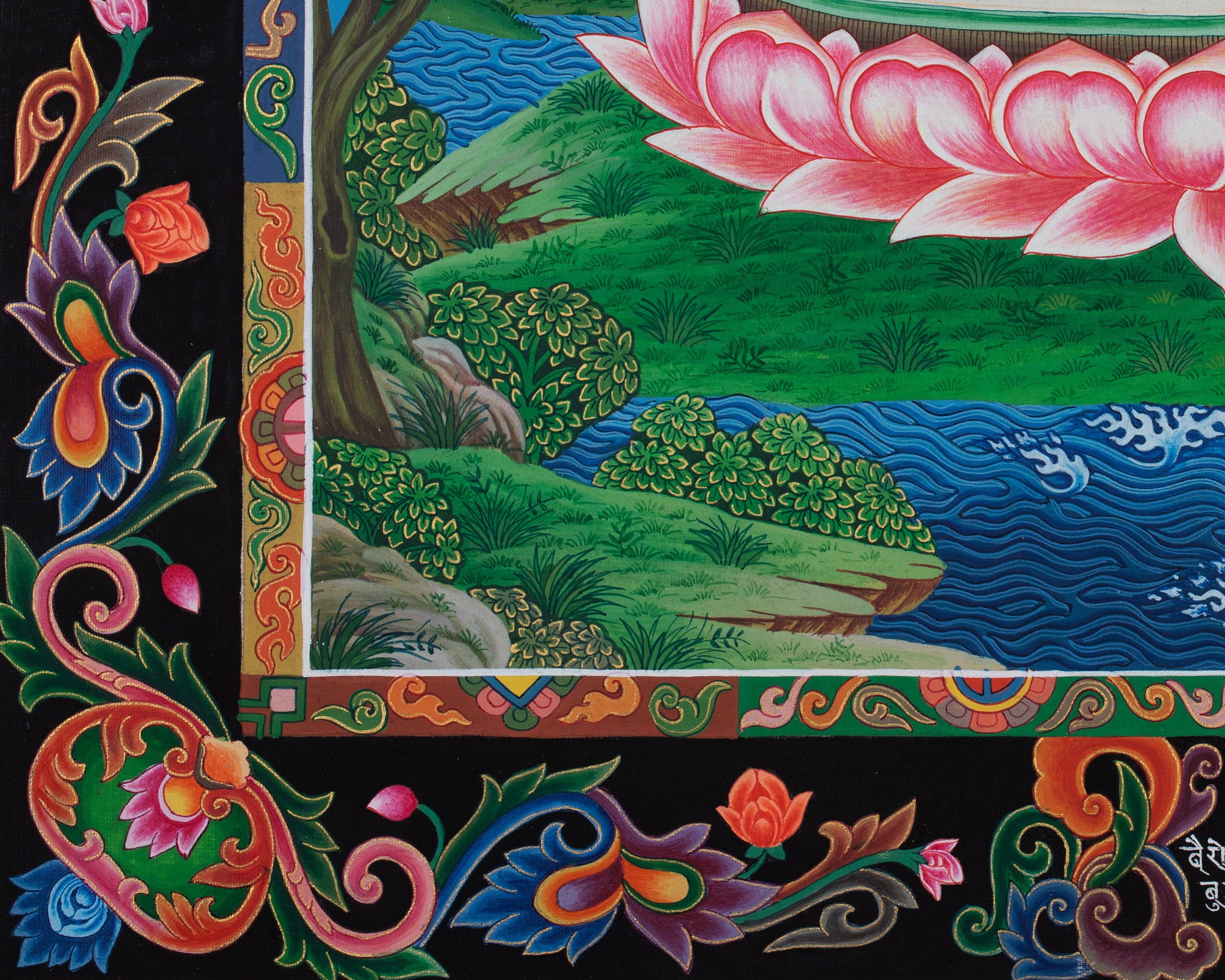 Vairochana Buddha Thangka Painting | The White Blessing Buddha
