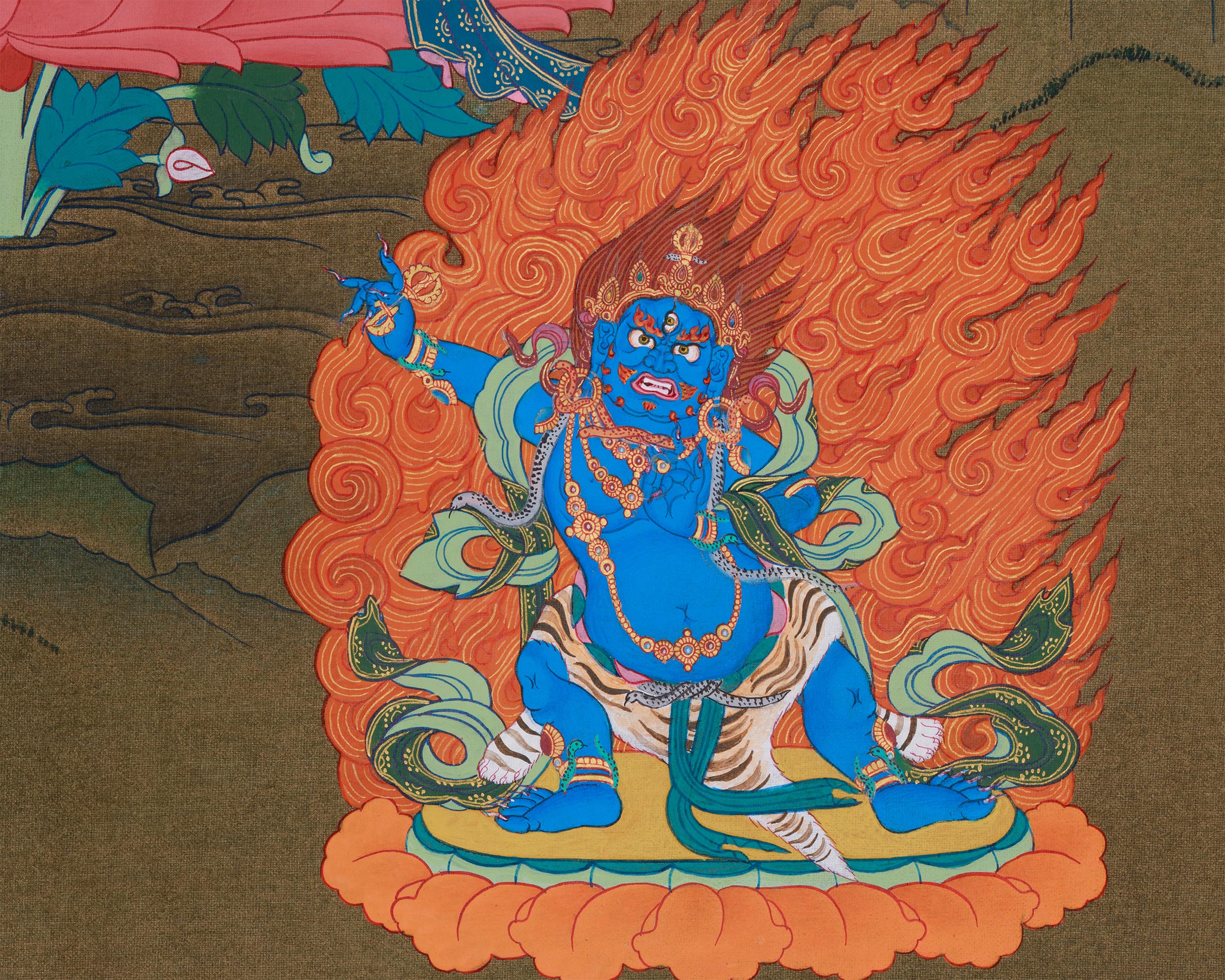 Three Tibetan Bodhisattvas: Manjushri, Chenrezig, and Vajrapani | Buddhist Altar
