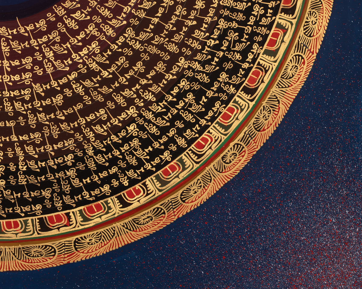 Mantra Mandala Sacred Thangka | Tibetan Artwork | Representing Enlightened Universe