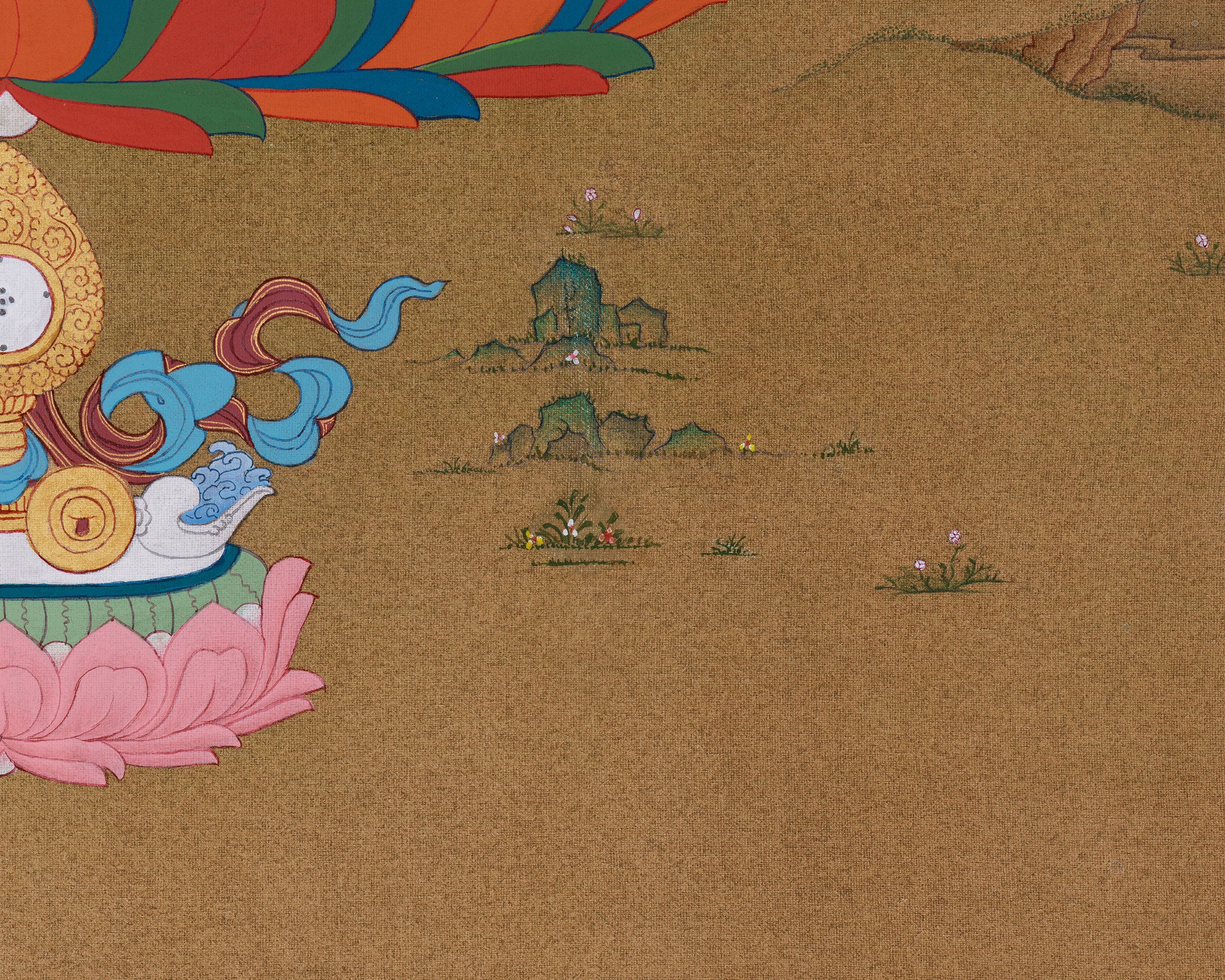 Chenrezig, Four-Armed Avalokiteshvara Thangka | Tibetan Compassion Deity