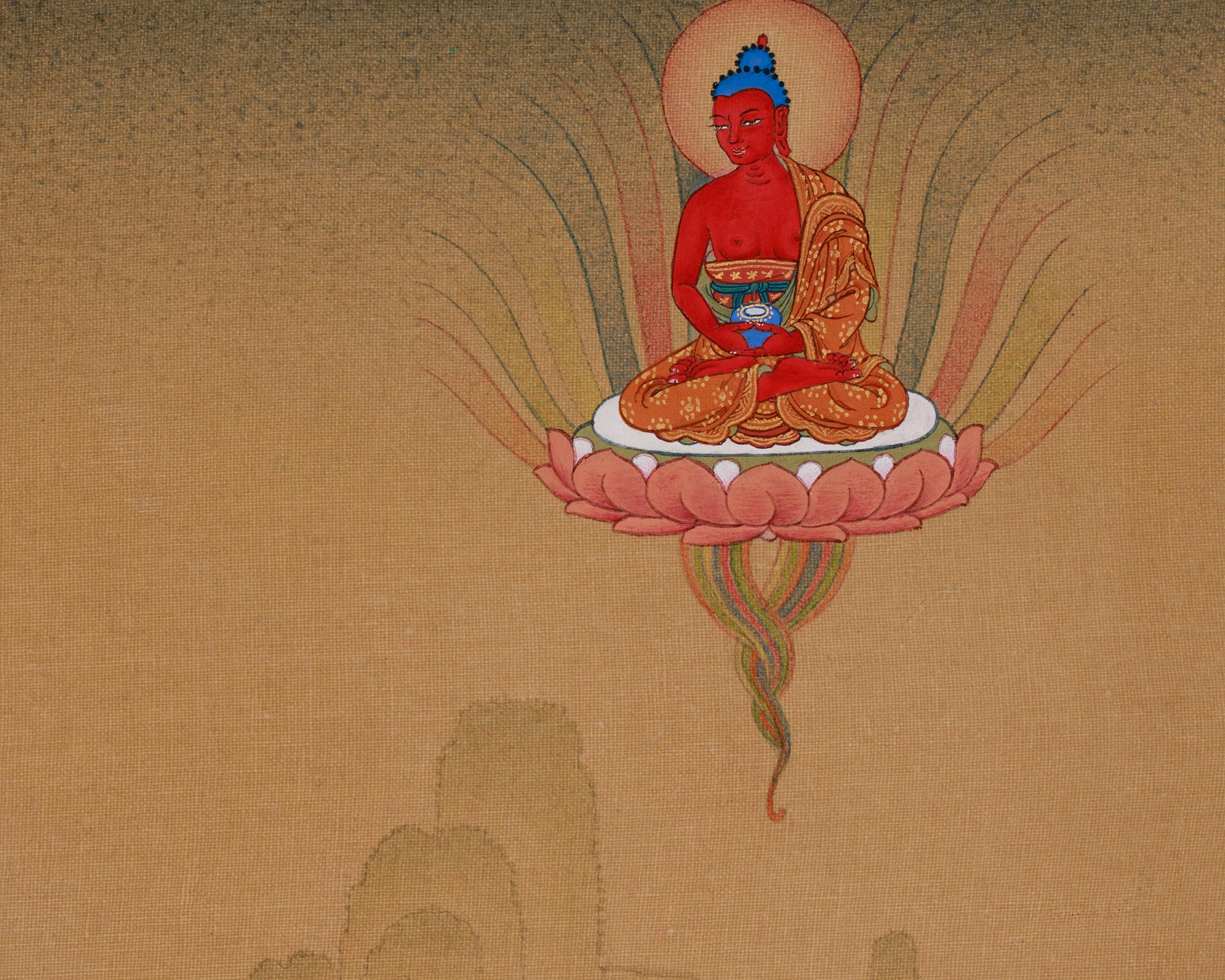 Divine Thangka of Green Tara with Amitabha Buddha | Goddess of Compassion