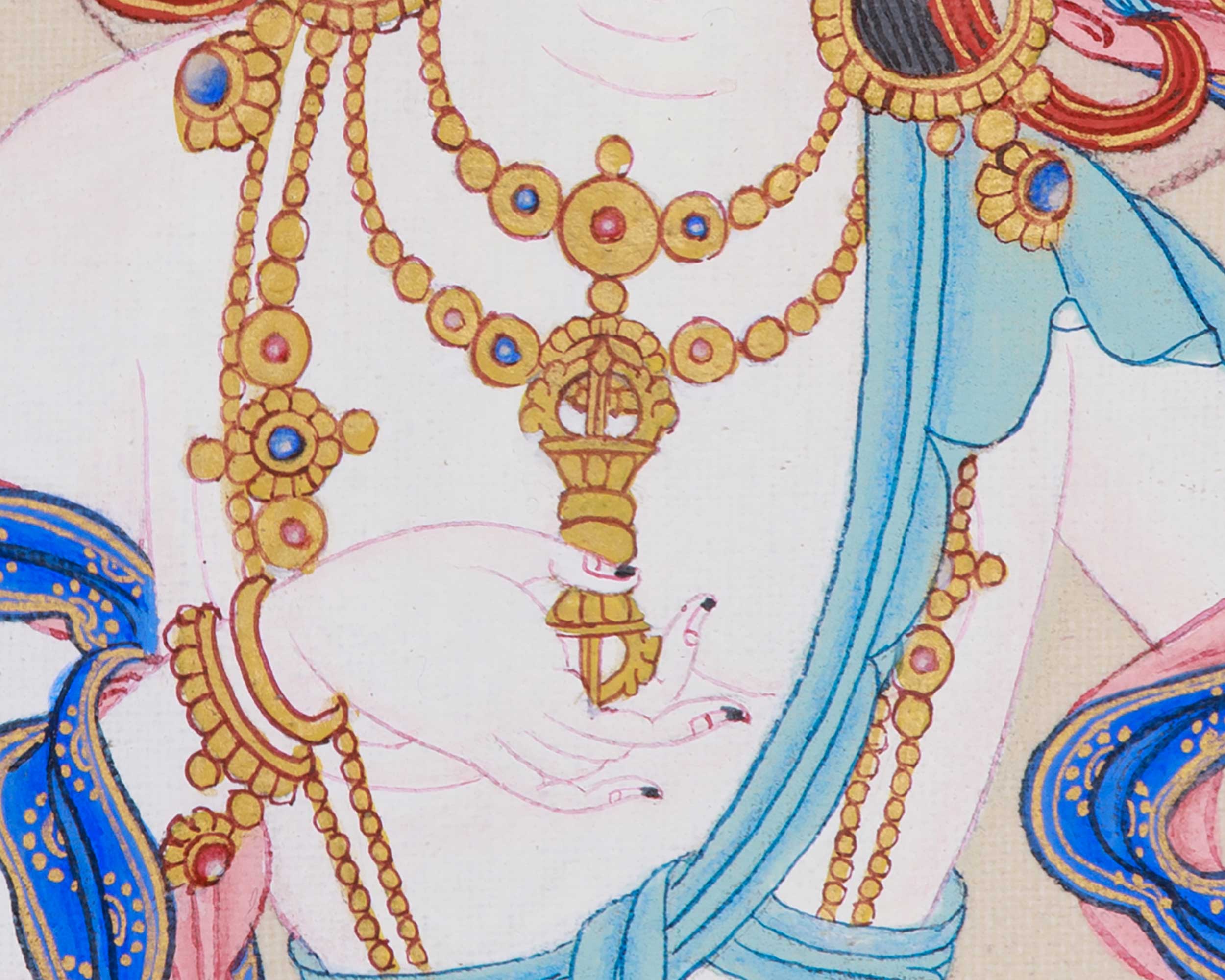 Sacred Tibetan Thangka of Vajrasattva | Symbol of Purity and Inner Cleansing