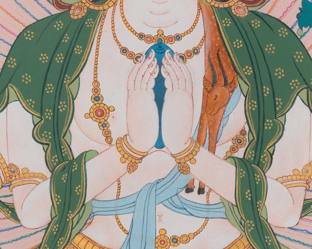 Chenrezig Sacred Himalayan Thangka | Bodhisattva Of Boundless Compassion