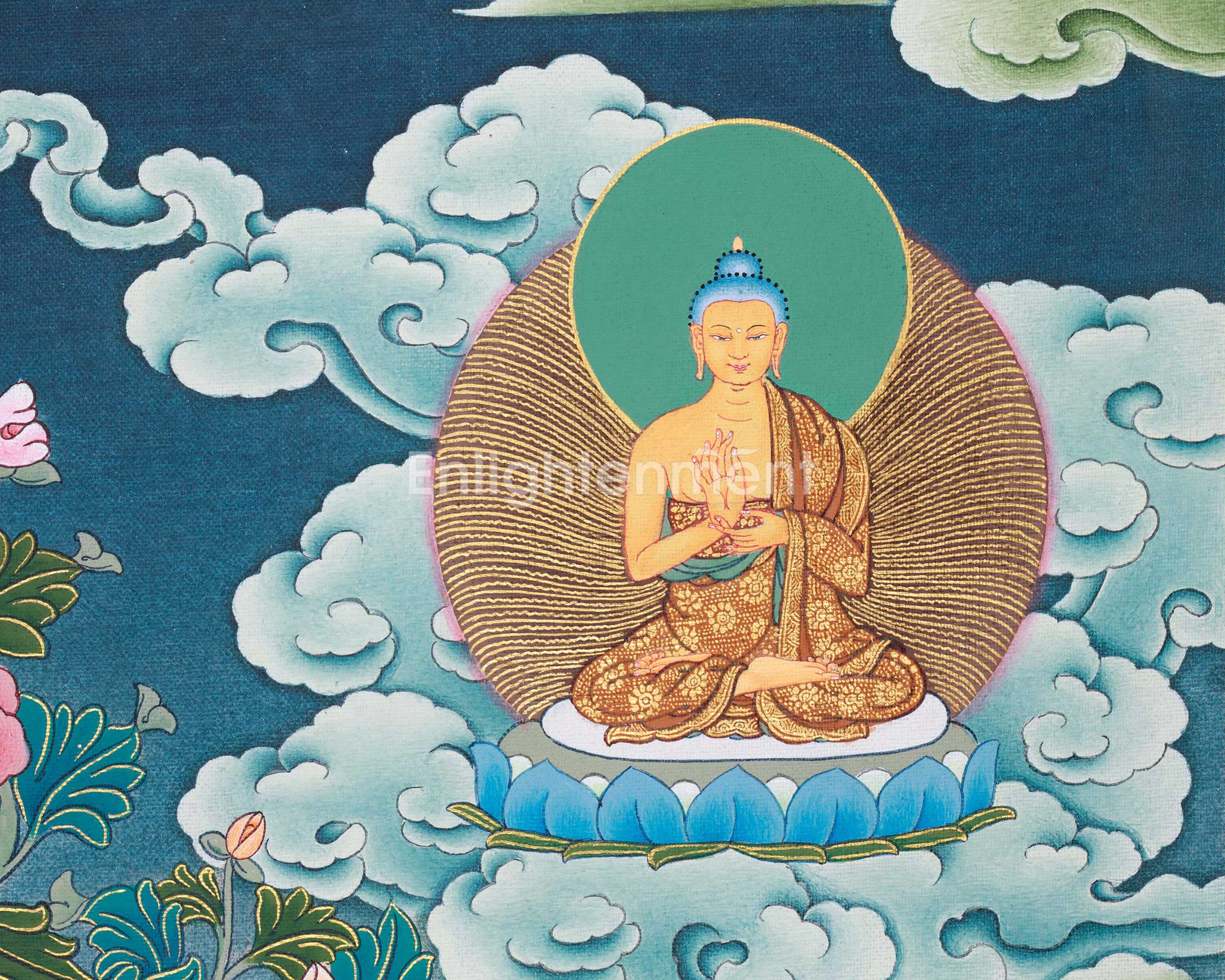 Gautam Buddha Acrylic Painting Art | Traditional Tibetan Buddhist Thangka For Meditation