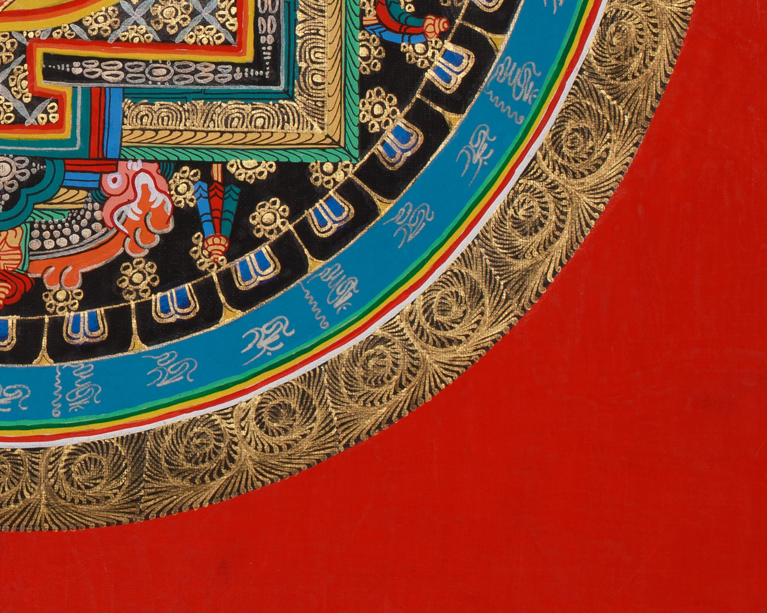 Pure Gold and Silver Mandala Thangka | Tibetan Meditation Mandala