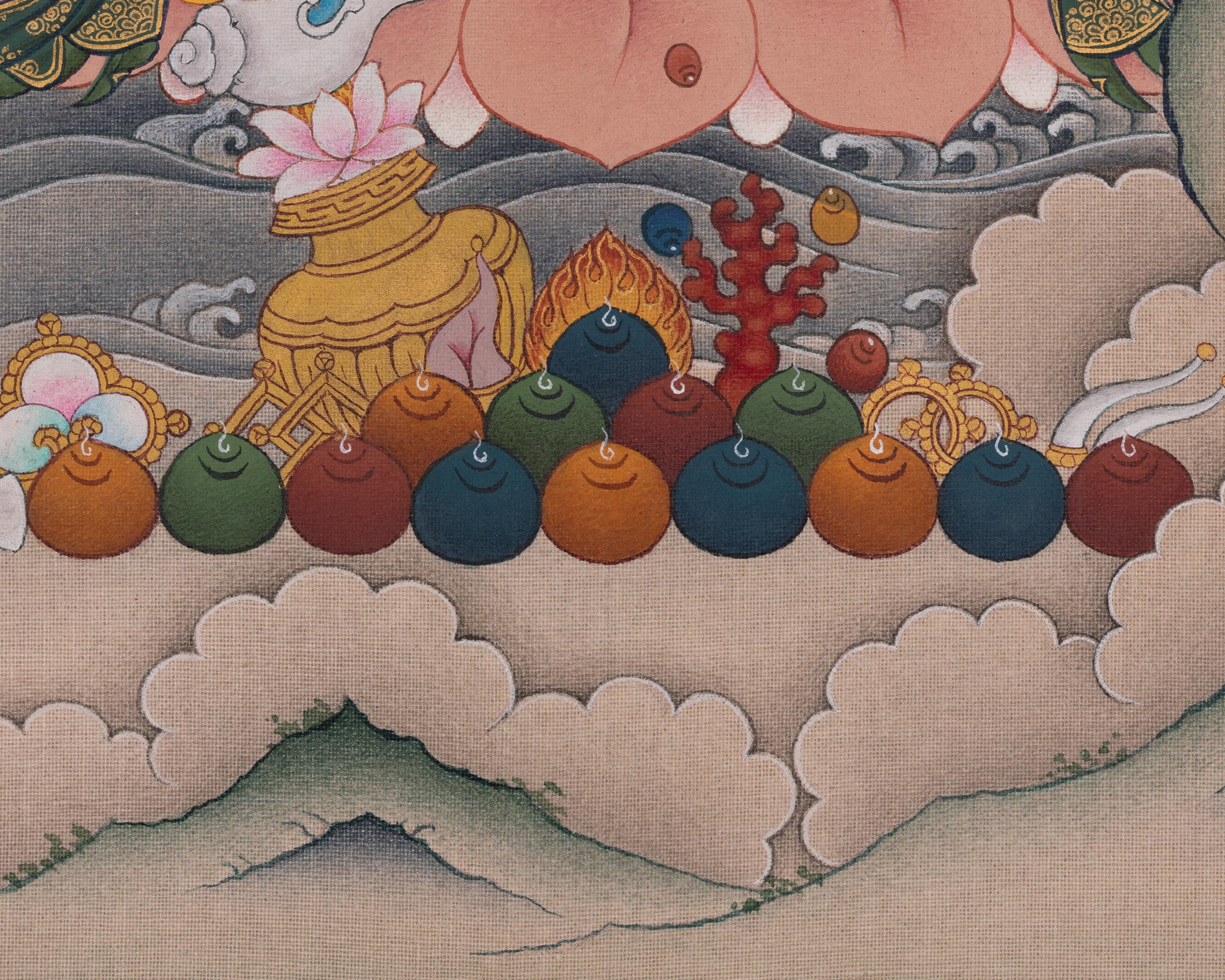 Dzambhala Meditation Thangka | Wealth Deity Artwork | Tibetan Buddhism