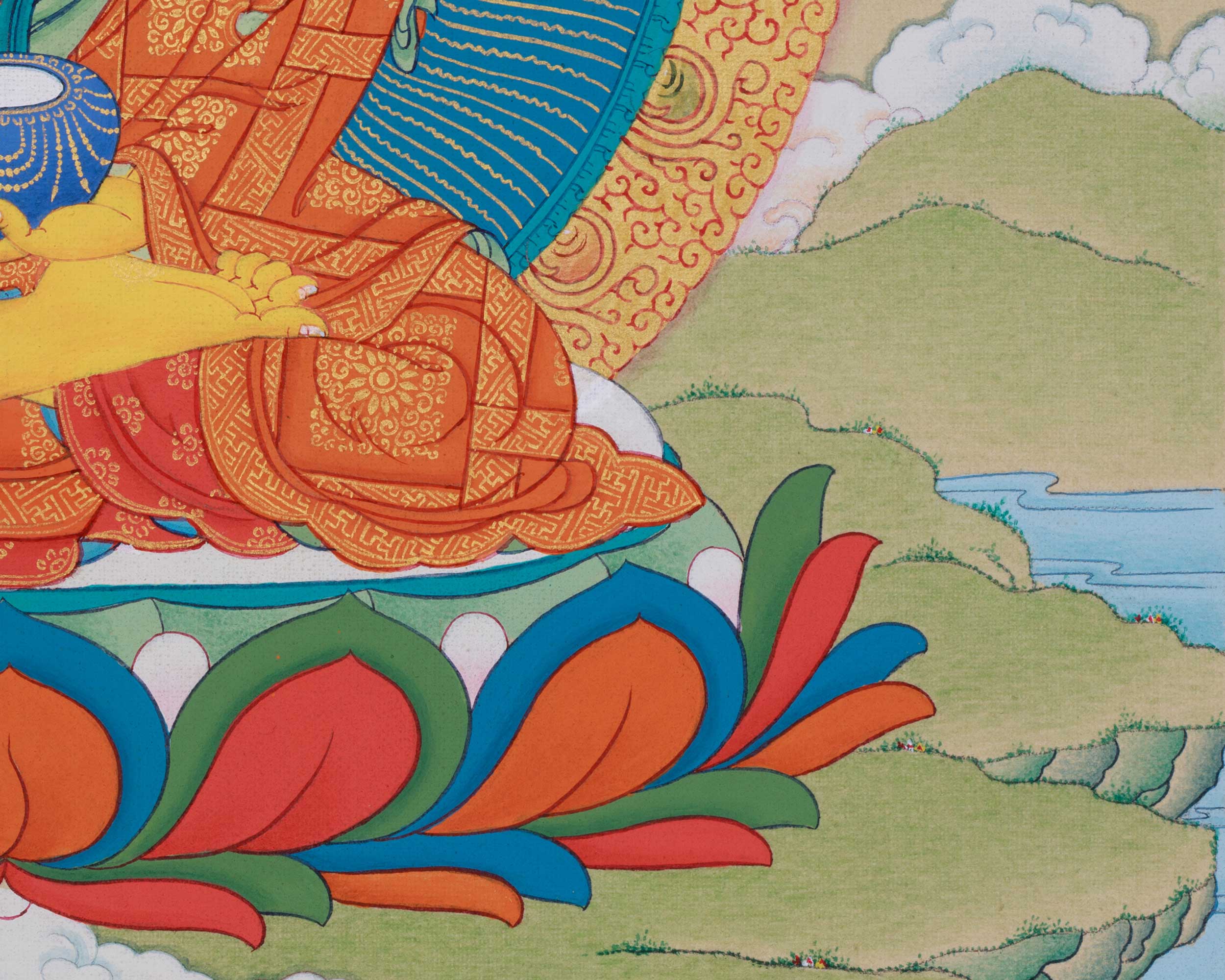 Small Buddha Thangka in 24K Gold
