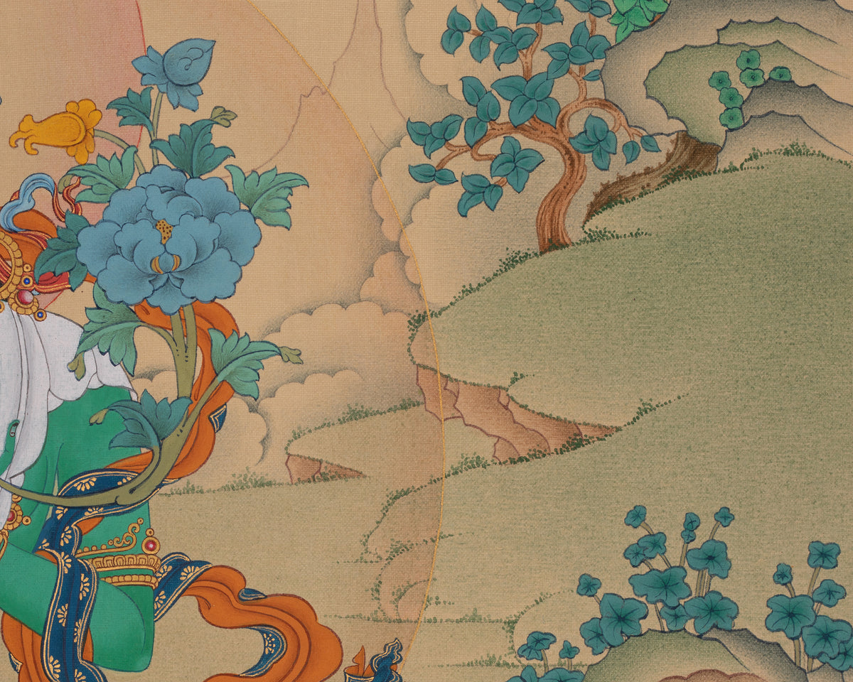 Green Tara Sacred Buddhist Art | Arya Tara | Represents Swift Compassion In Action