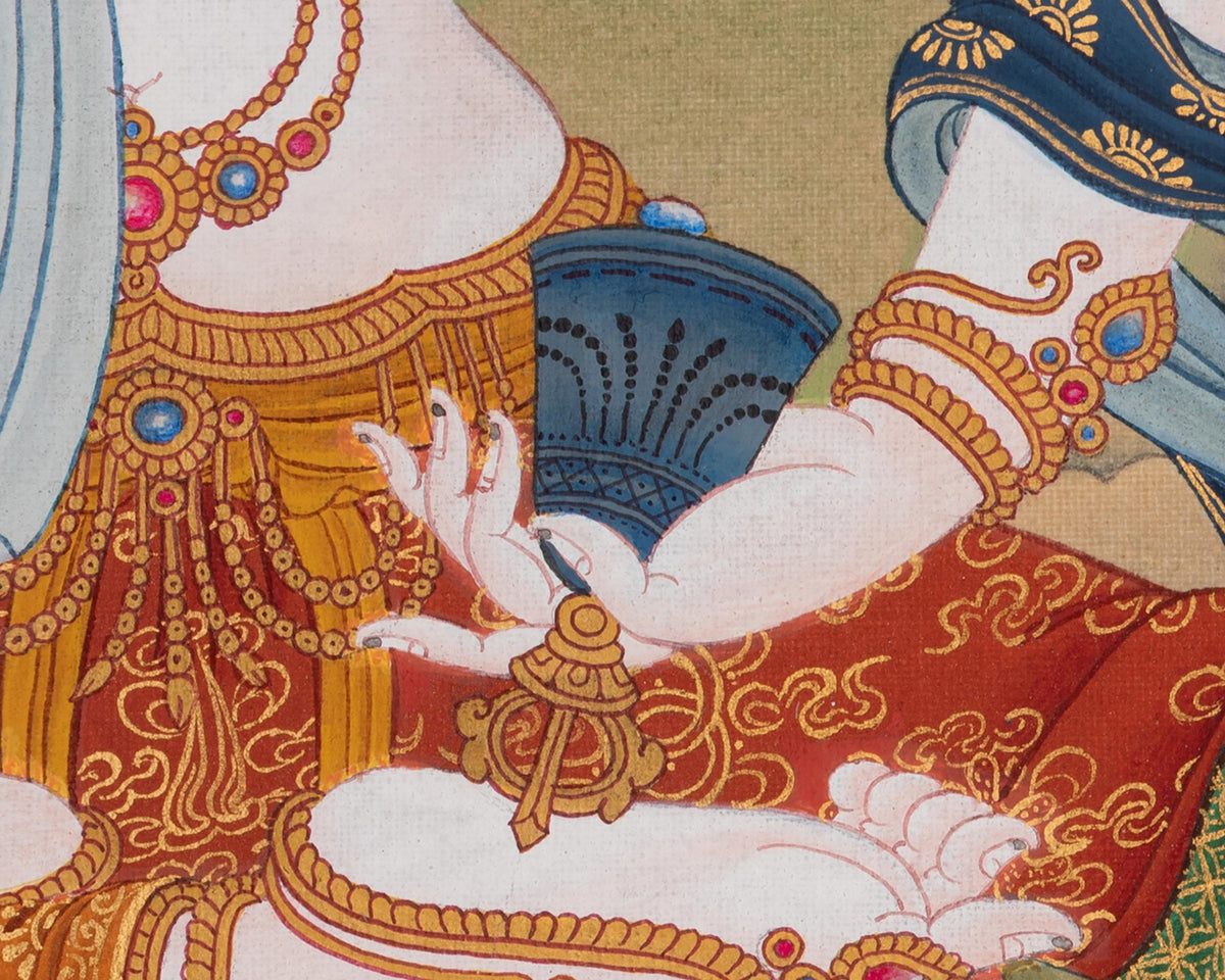 Vajrasattva Sacred Thangka | Traditional Buddhist Art of Purity and Transformation