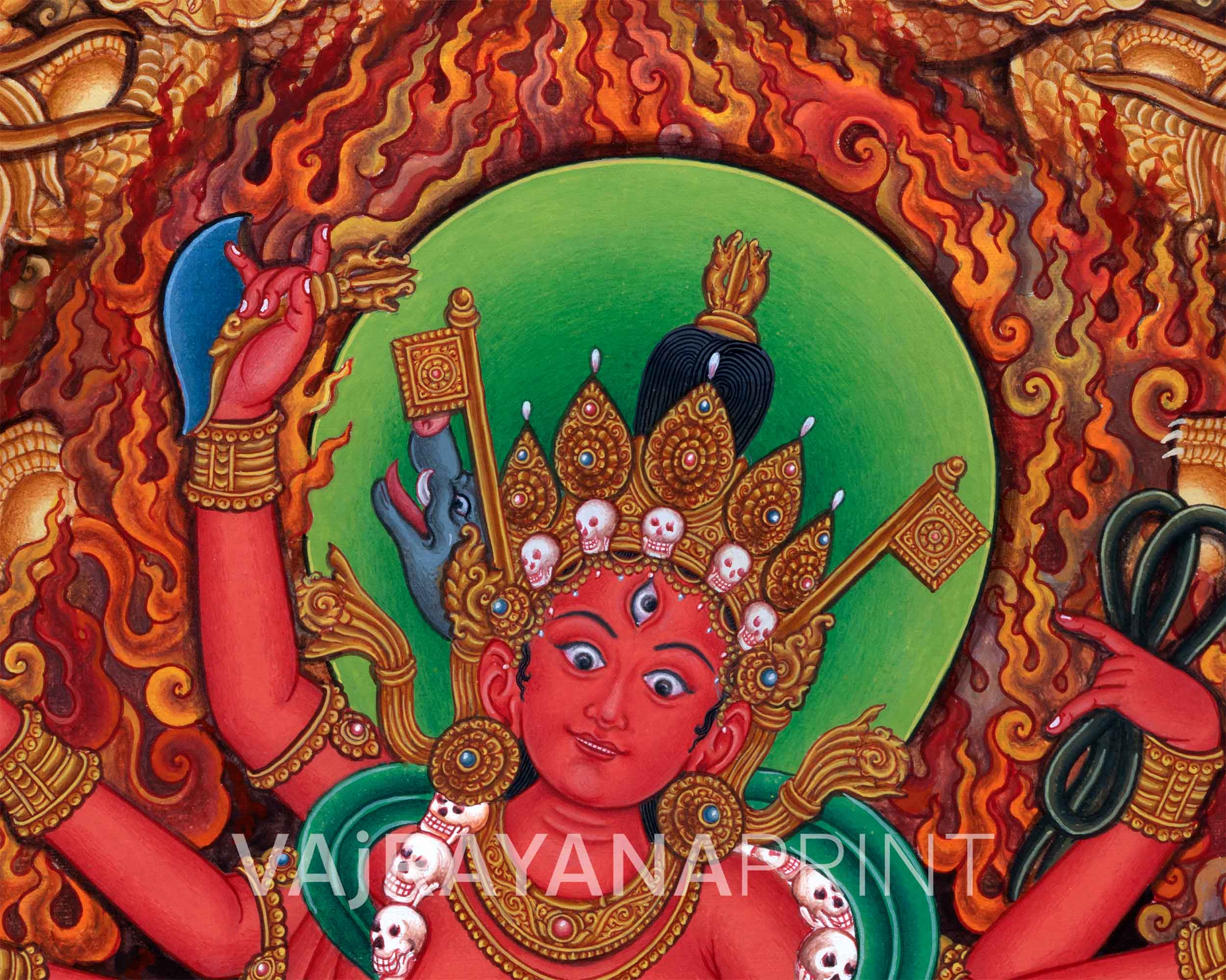 Sacred Presence Dakini Thangka Print | Beautiful Wall Decor of Dakini | Traditional Artwork