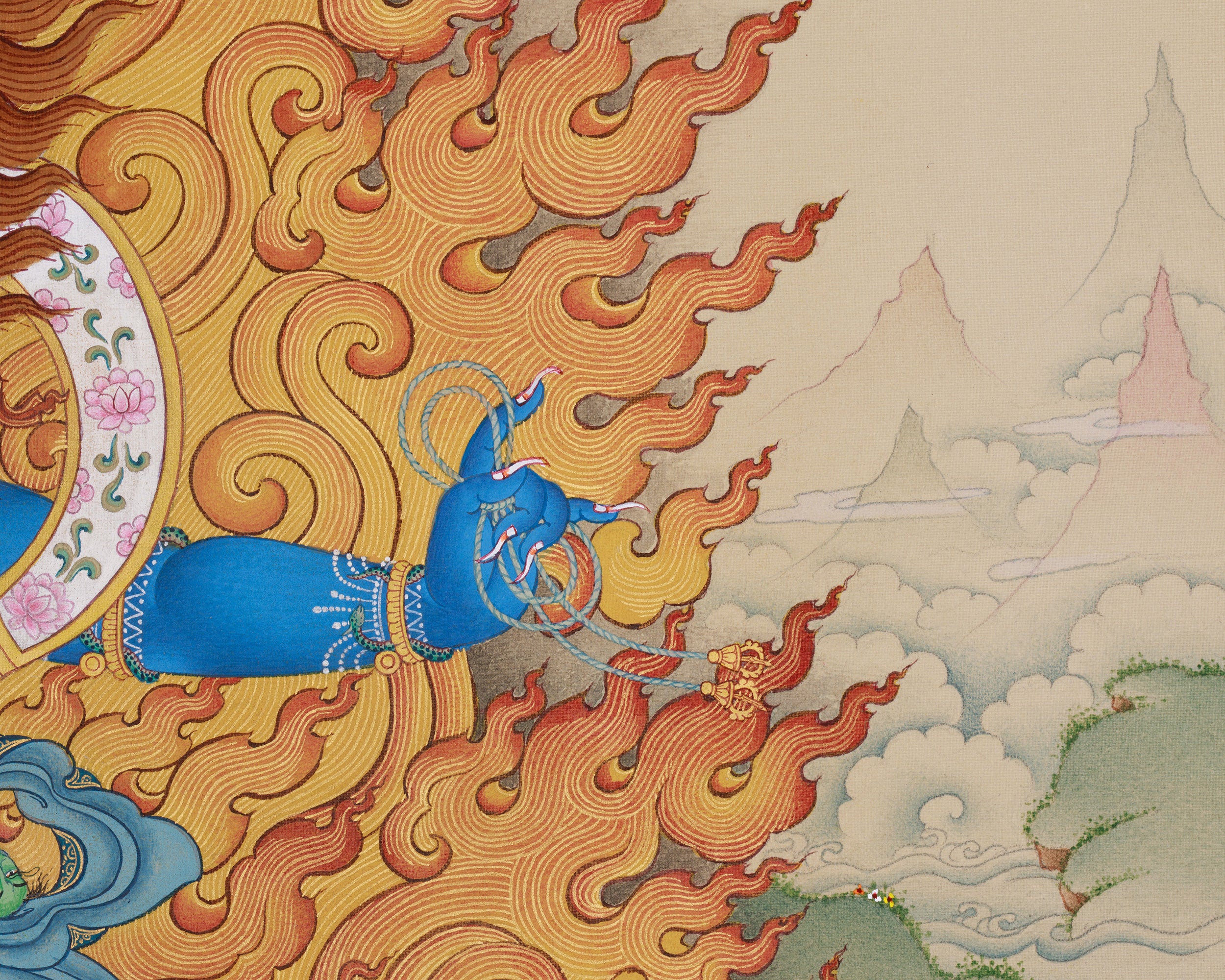 Bhutadamara Vajrapani Thangka | The Wrathful Protector of Tibetan Buddhism