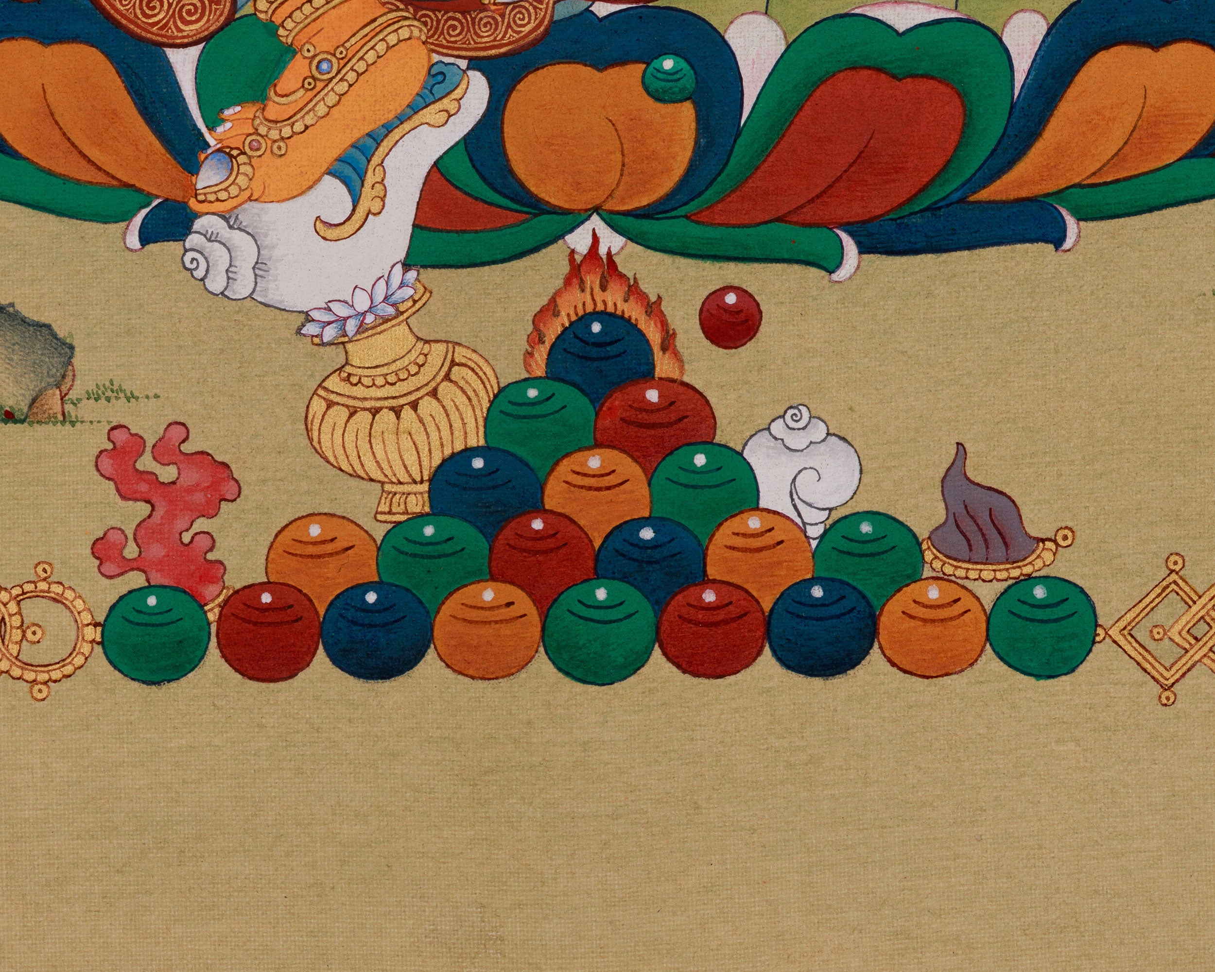 Tibetan Dzambhala with Ratnasambhava | Wealth Deity and Abundance