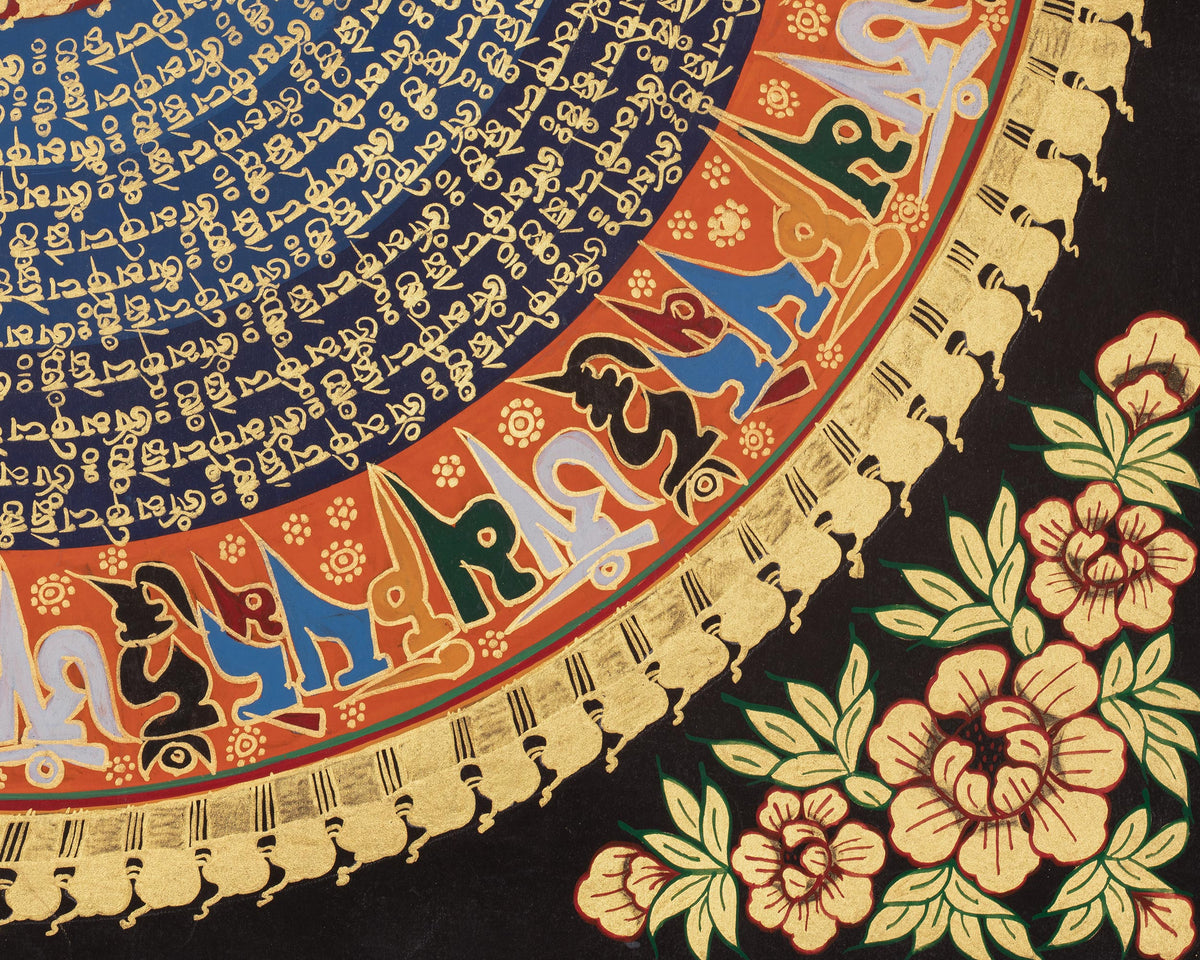 Treasure Vase Mantra Mandala | Sacred Art of Abundance and Auspicious Blessings