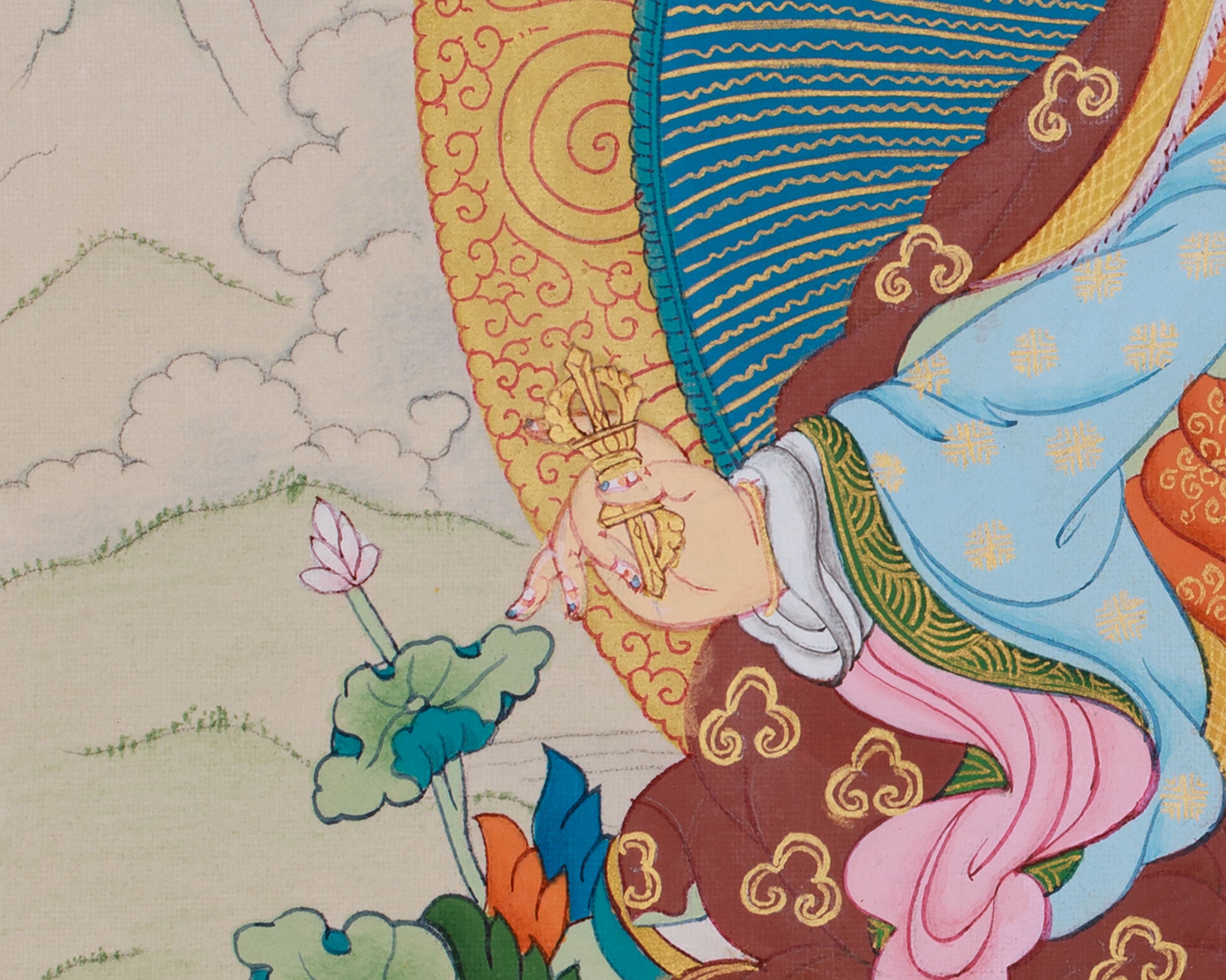 12-Inch Guru Padmasambhava Painting | Protector of Dharma & Healer