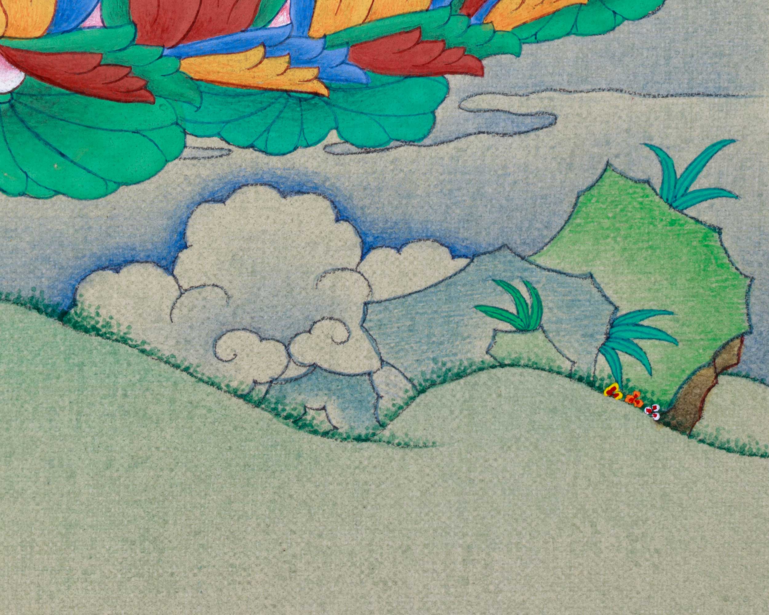 Perfectly Sized Padmasambhava Thangka | 9 Inched