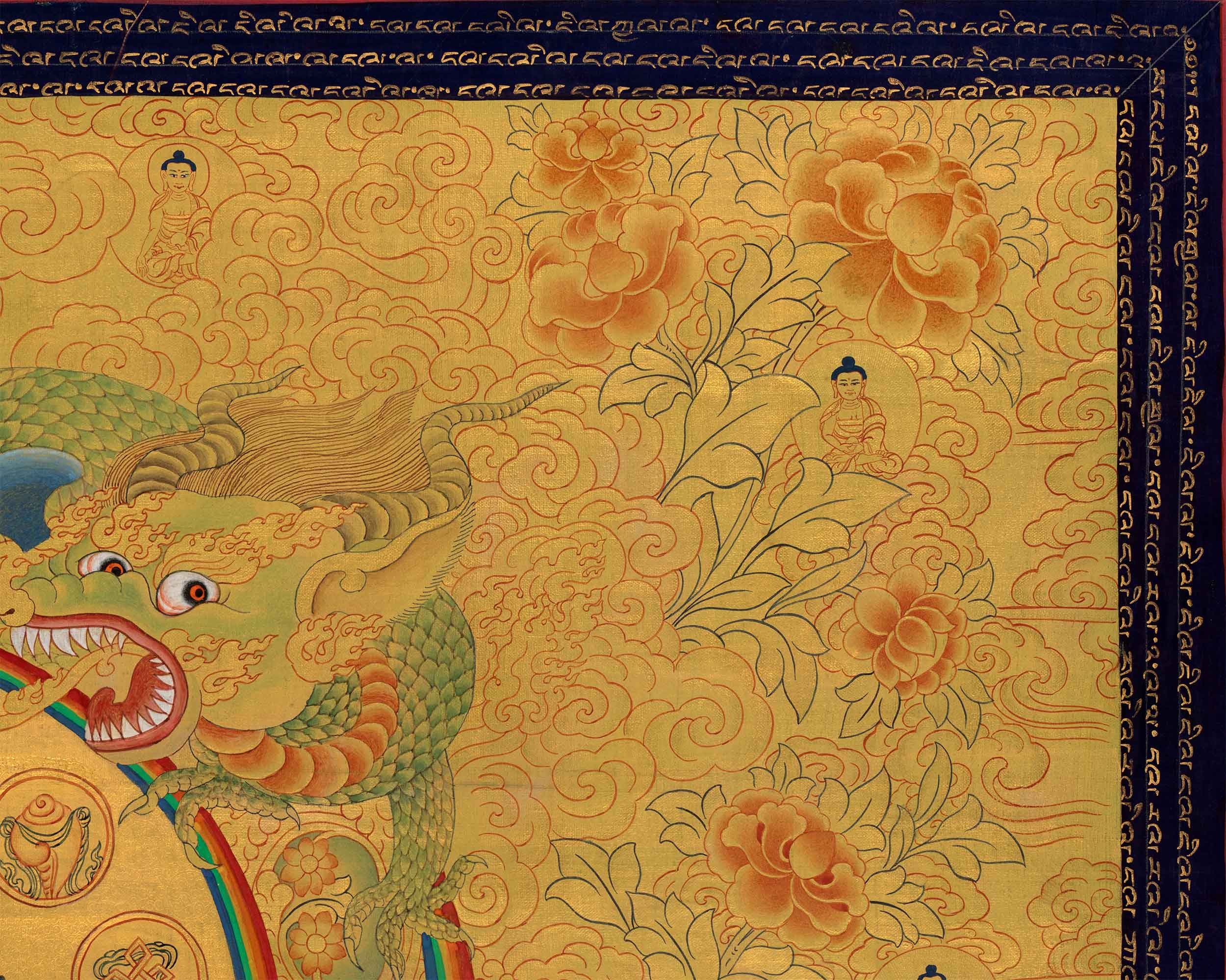 Divine Gautama Buddha Art | Shakyamuni Thangka in Glorious Gold | Traditional Hand Painted Thangka Art