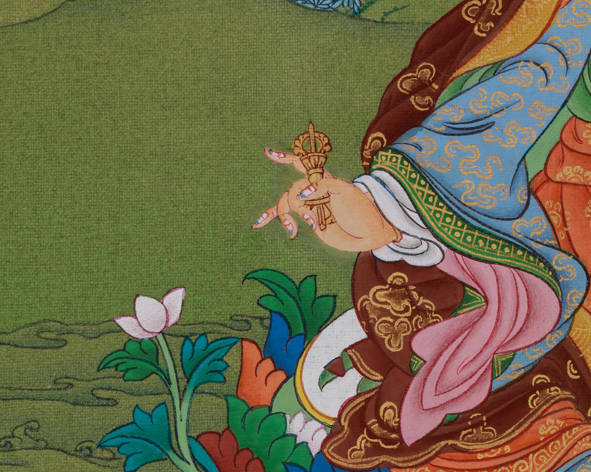Wisdom Deity Guru Rinpoche Thangka | The Lotus Born Master