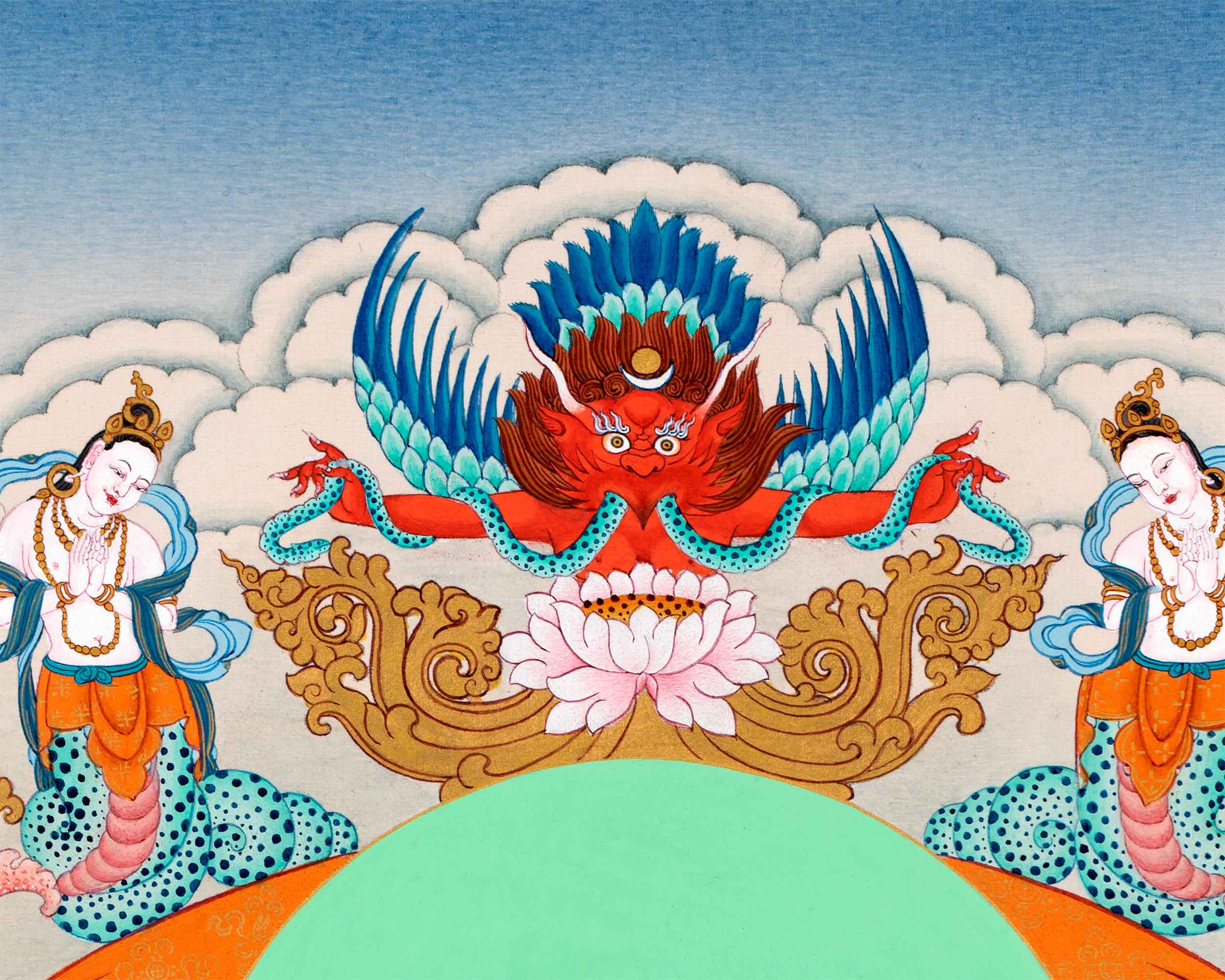 Shakyamuni Buddha's Teaching With His Disciples | Traditional Hand Painted Thangka | Wall Hanging Art